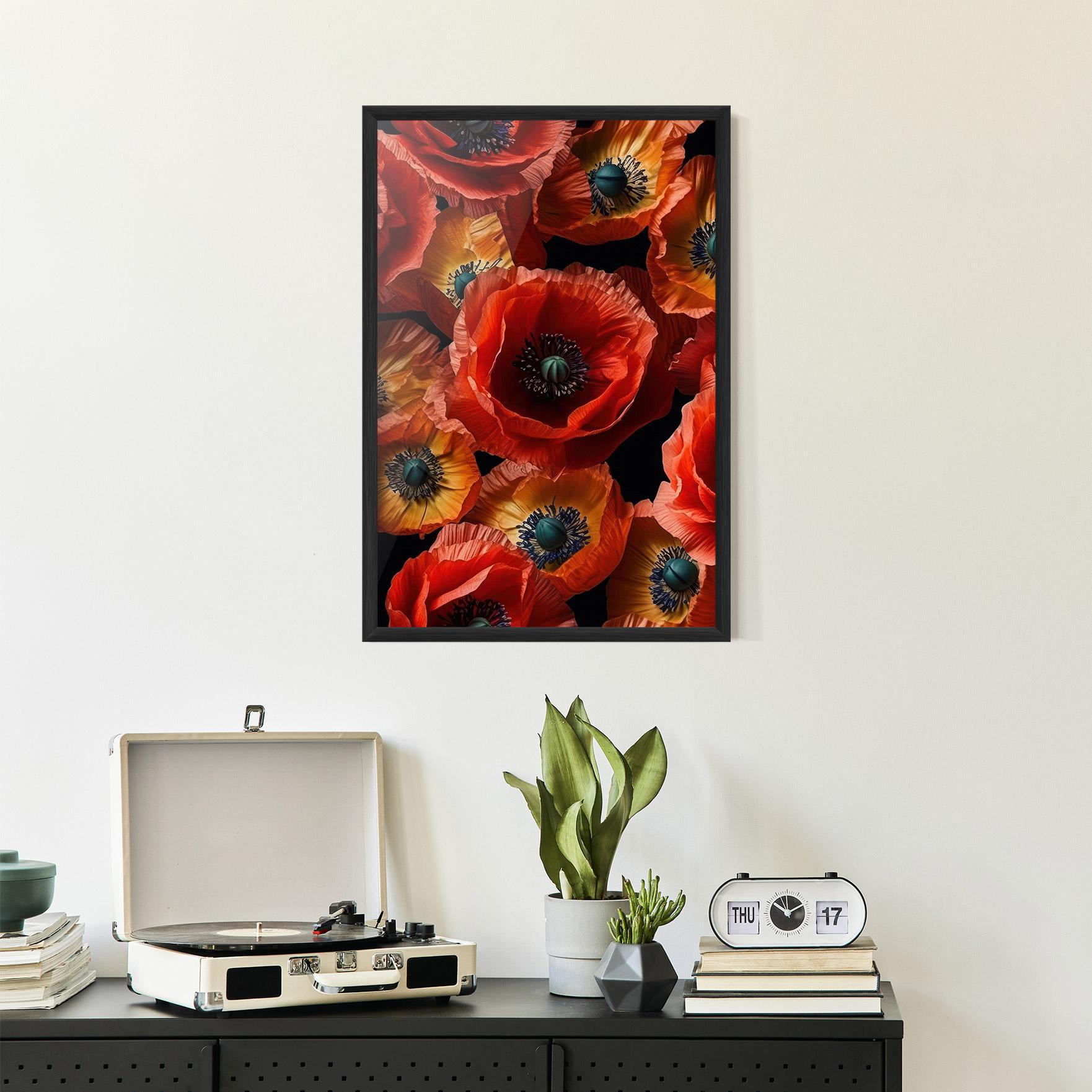 Poster Înrămat Red Orange Poppy mockup 2