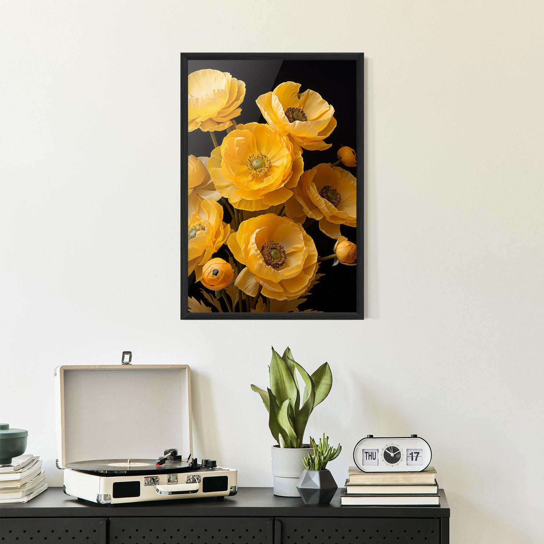 Poster Înrămat Yellow Poppy mockup 2