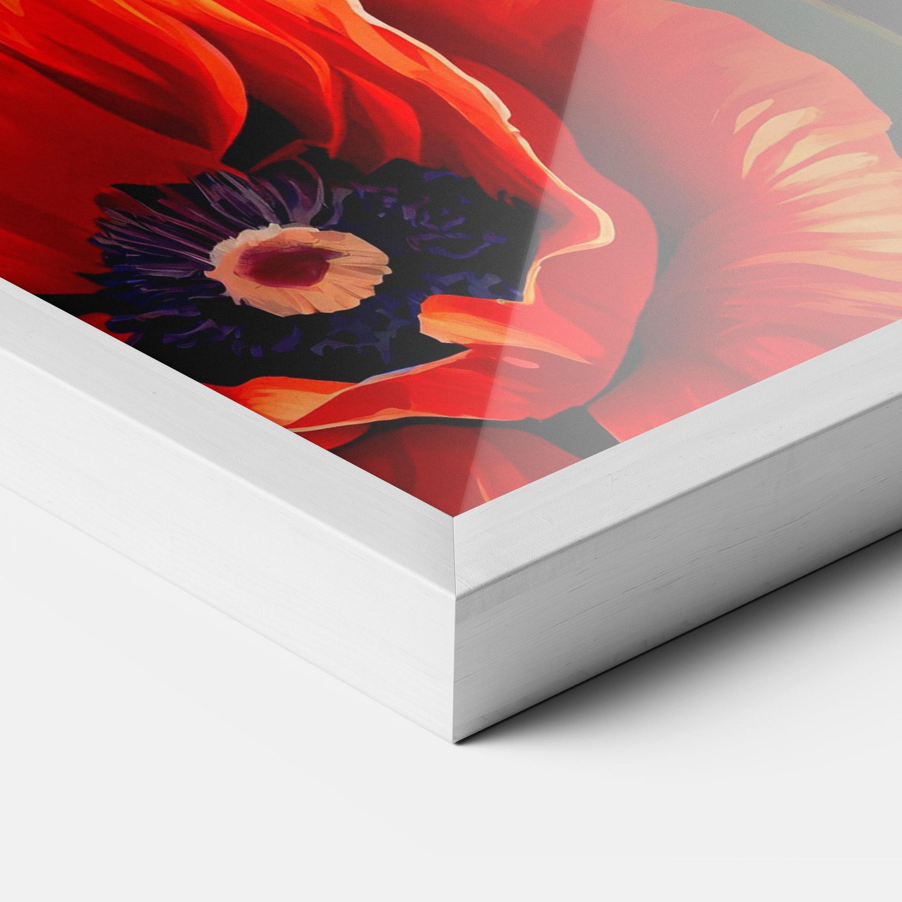 Poster Înrămat Pretty Poppy On Green mockup 3