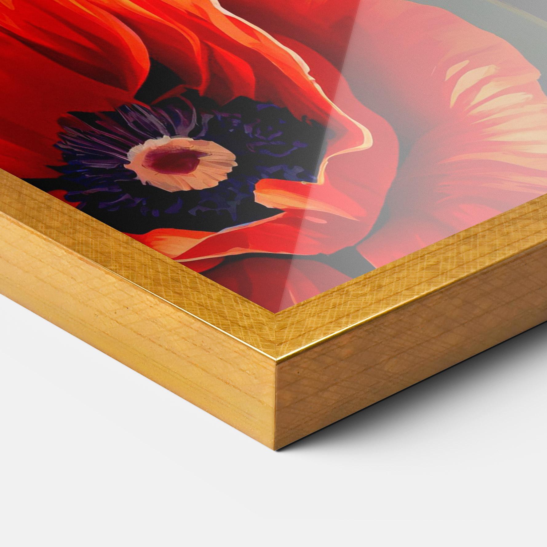 Poster Înrămat Pretty Poppy On Green mockup 3