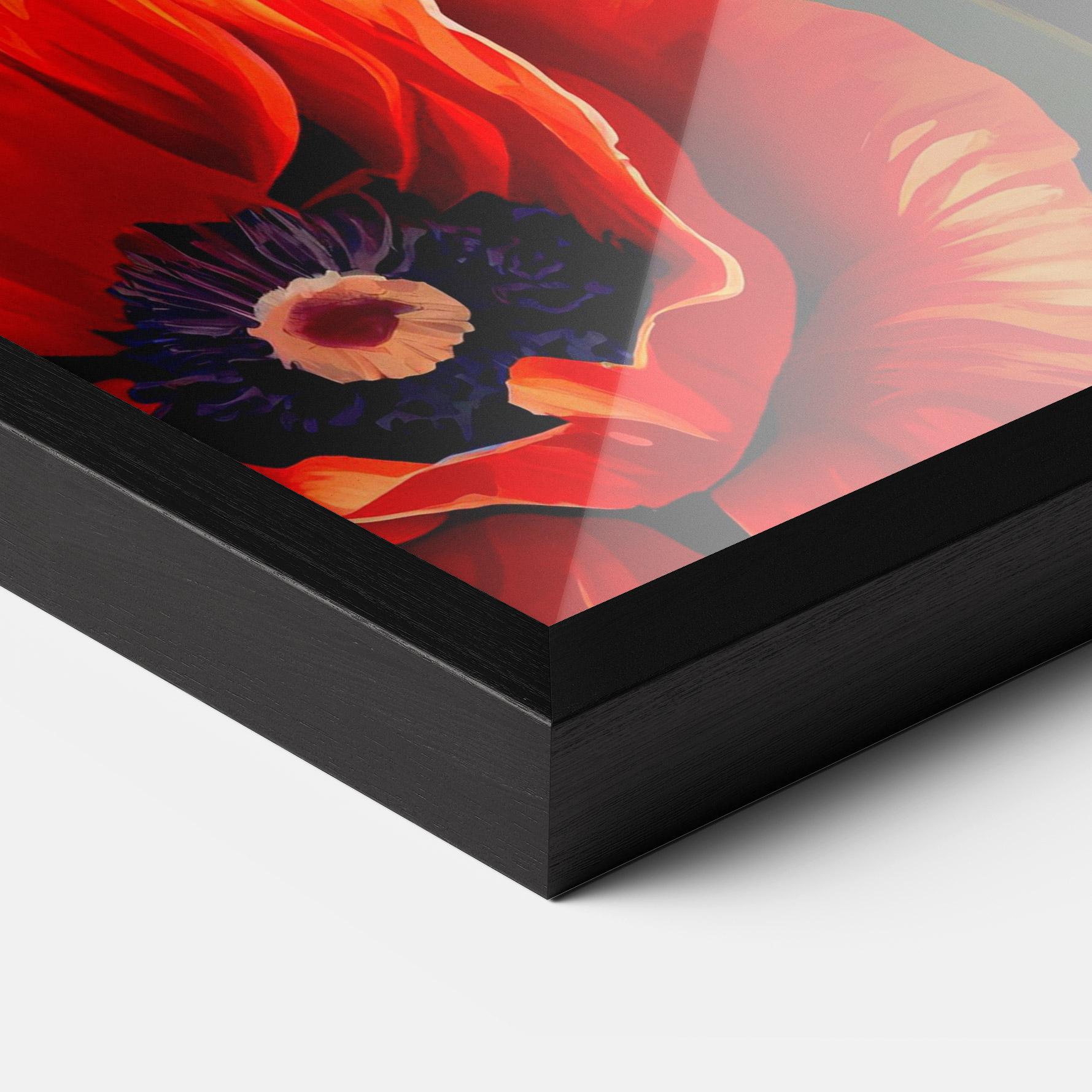 Poster Înrămat Pretty Poppy On Green mockup 3