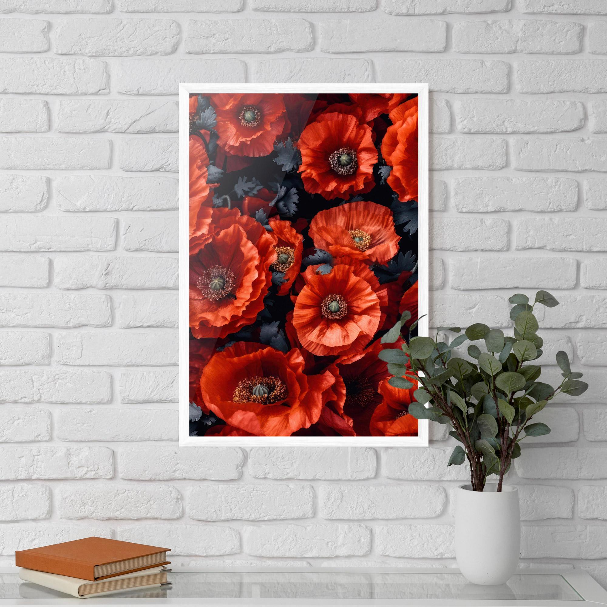 Poster Înrămat Black Red Poppies mockup 5