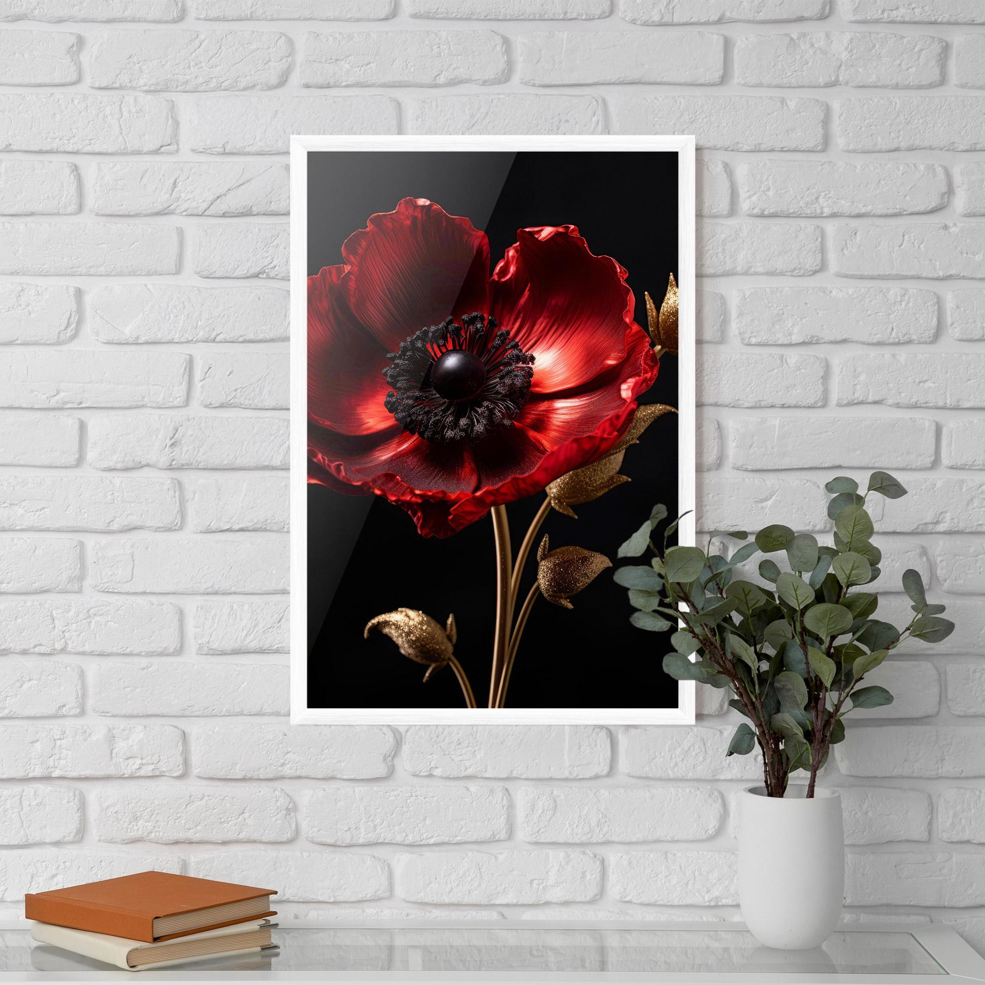 Poster Înrămat Dark Red Poppy mockup 5