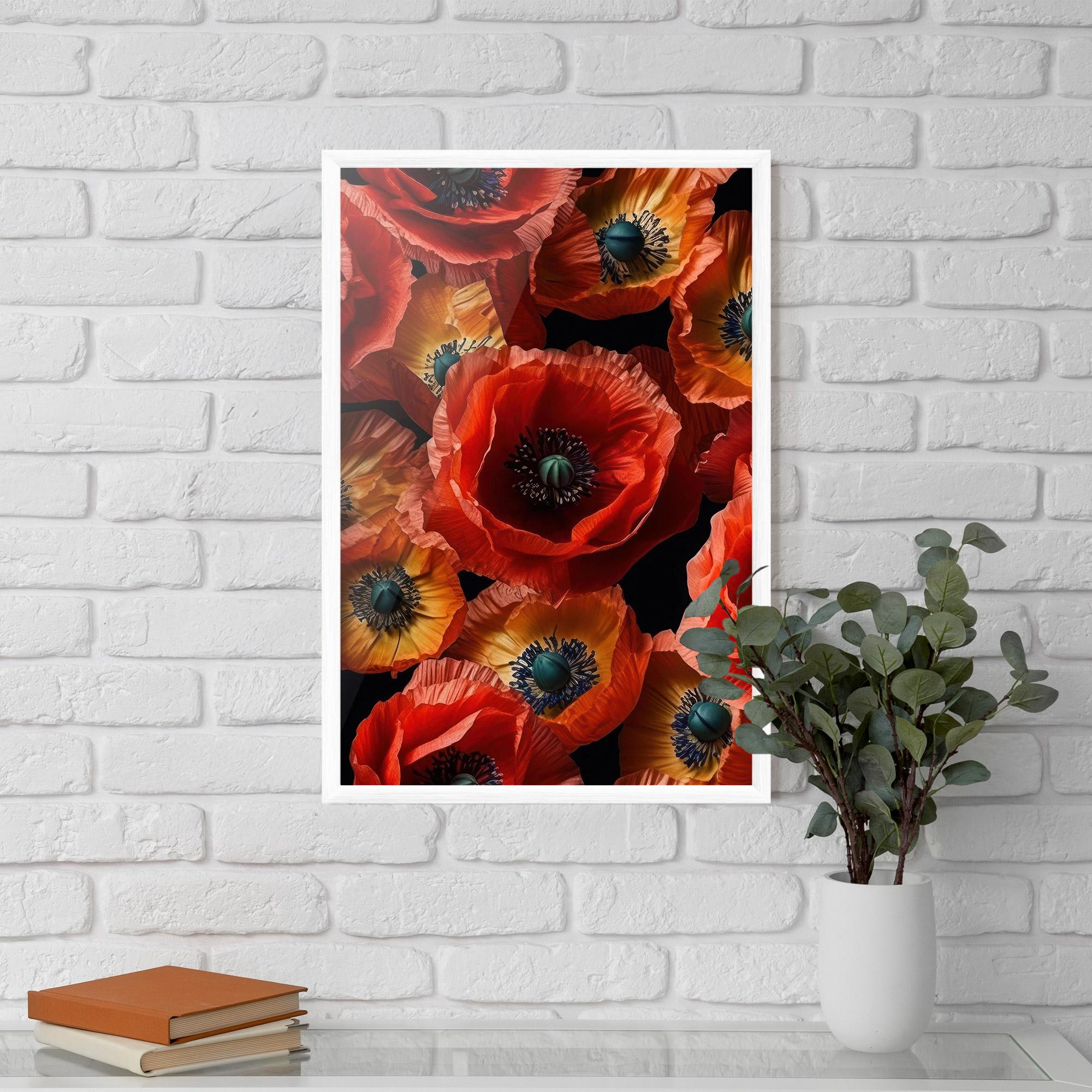 Poster Înrămat Red Orange Poppy mockup 5