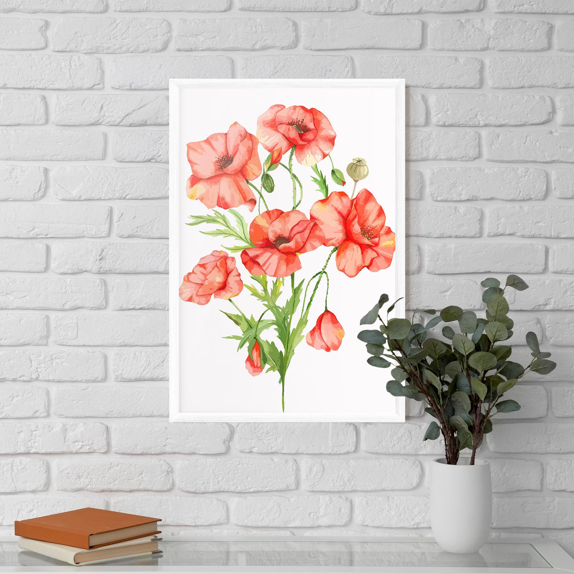 Poster Înrămat Red Pastel Poppy mockup 5