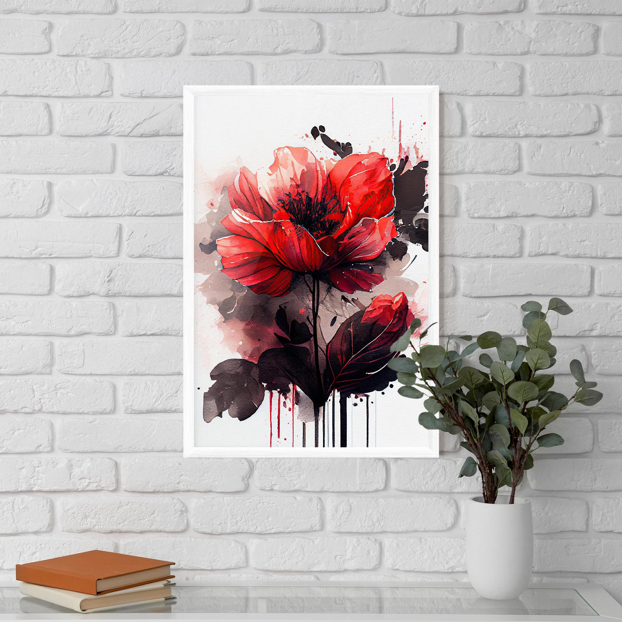 Poster Înrămat Watercolor Poppy mockup 5
