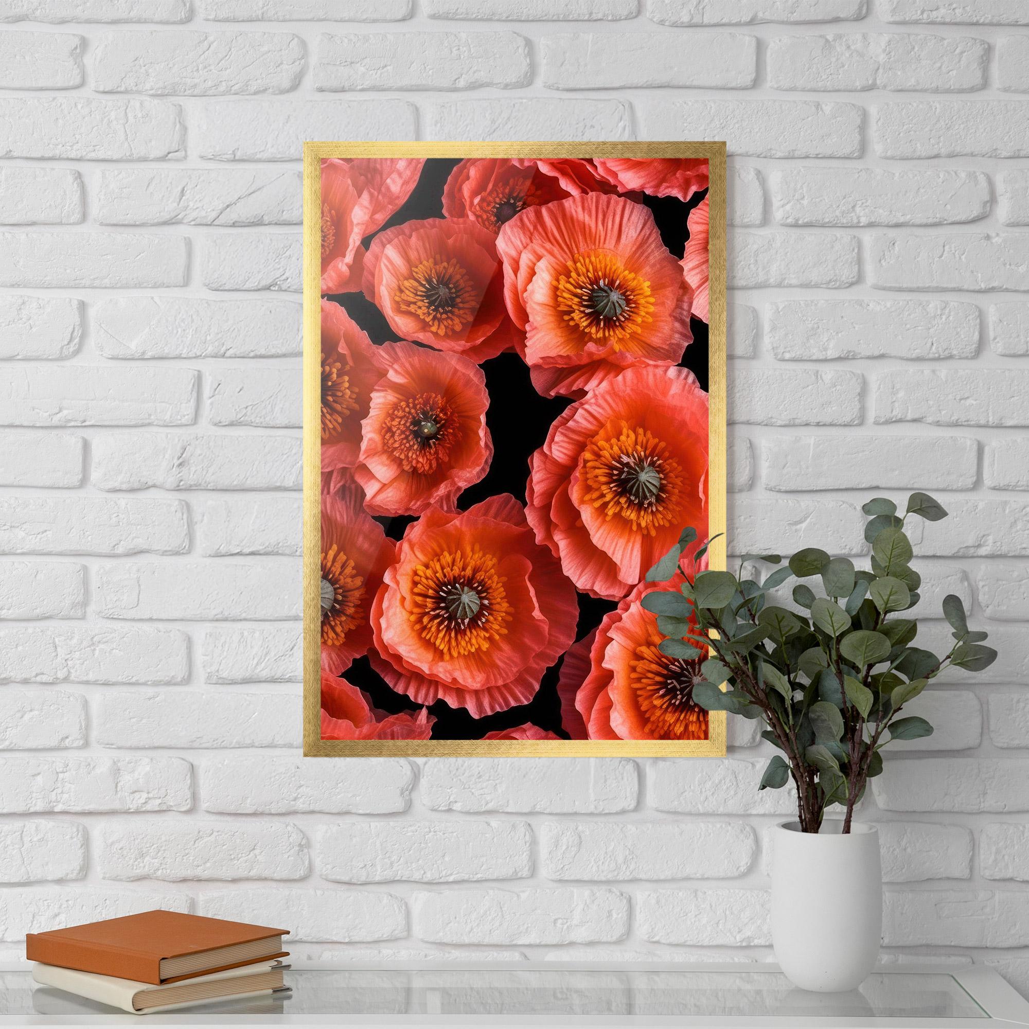 Poster Înrămat Light Red Poppies mockup 5