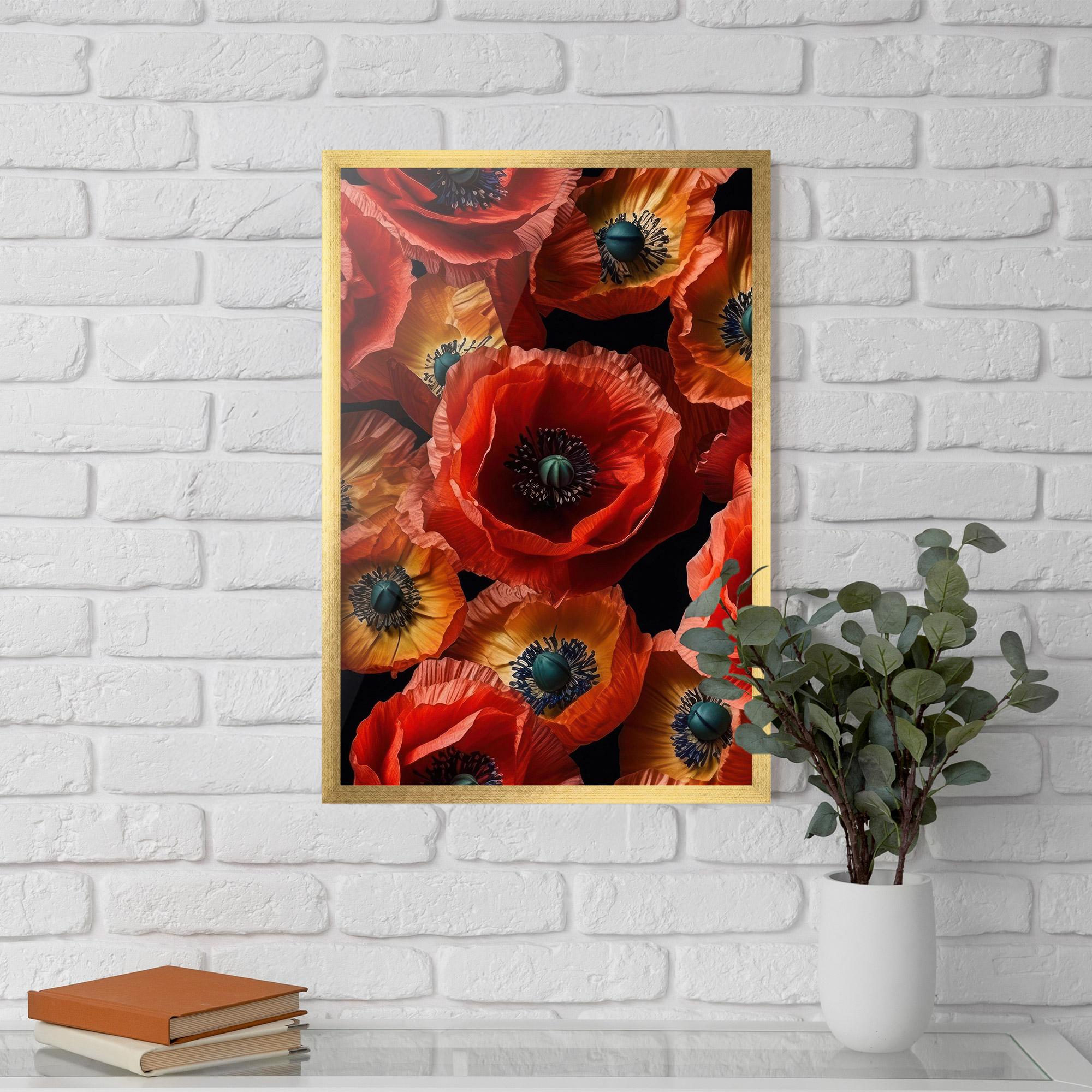 Poster Înrămat Red Orange Poppy mockup 5