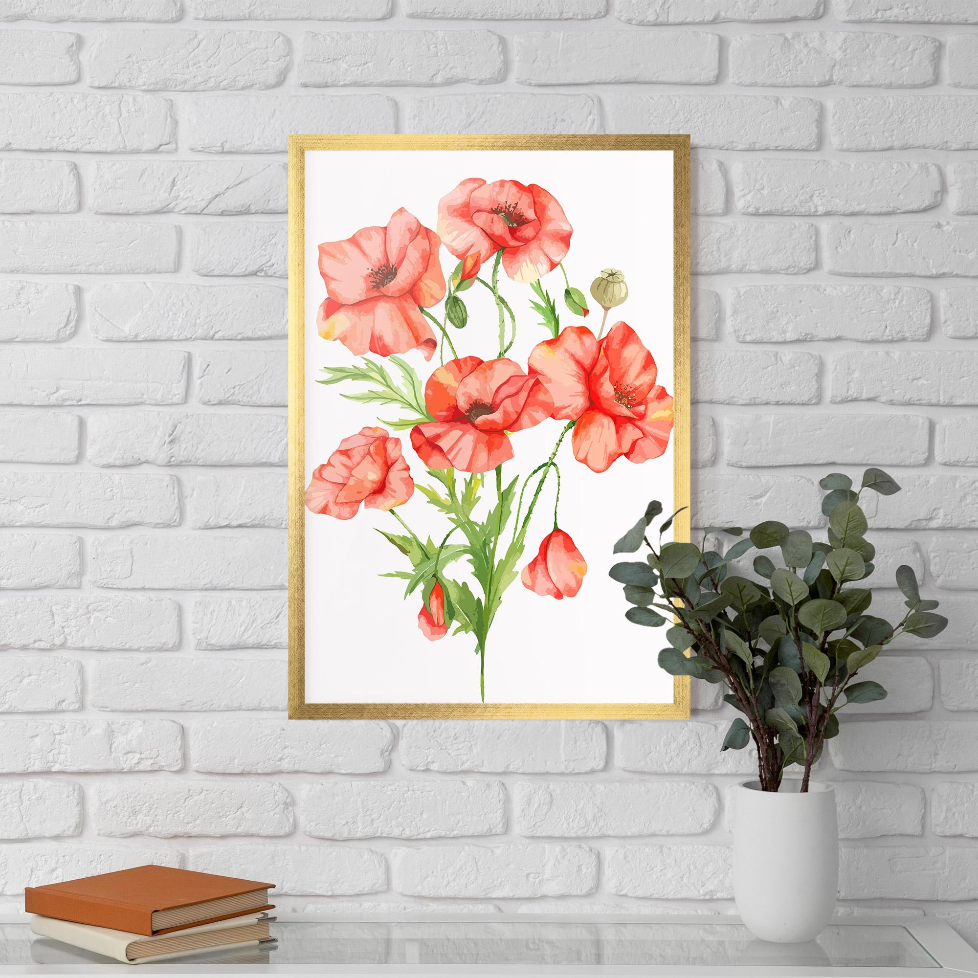 Poster Înrămat Red Pastel Poppy mockup 5