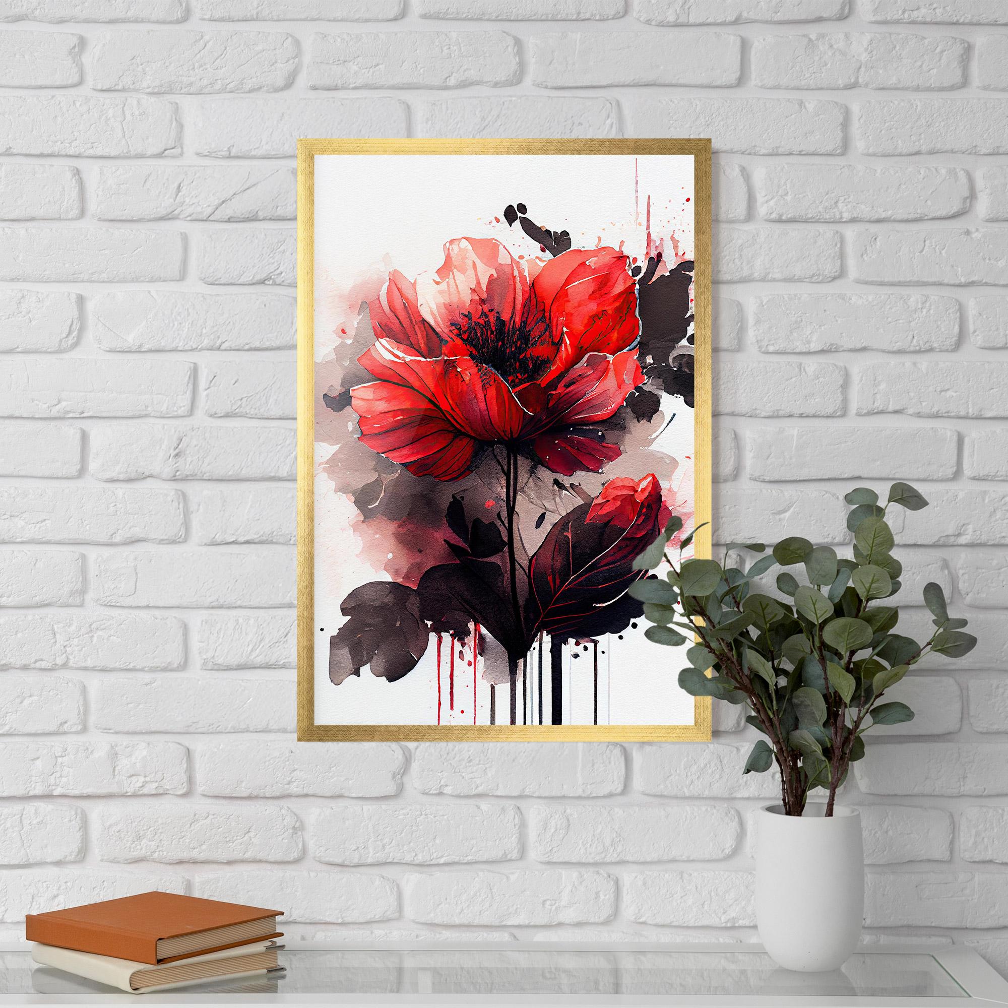 Poster Înrămat Watercolor Poppy mockup 5