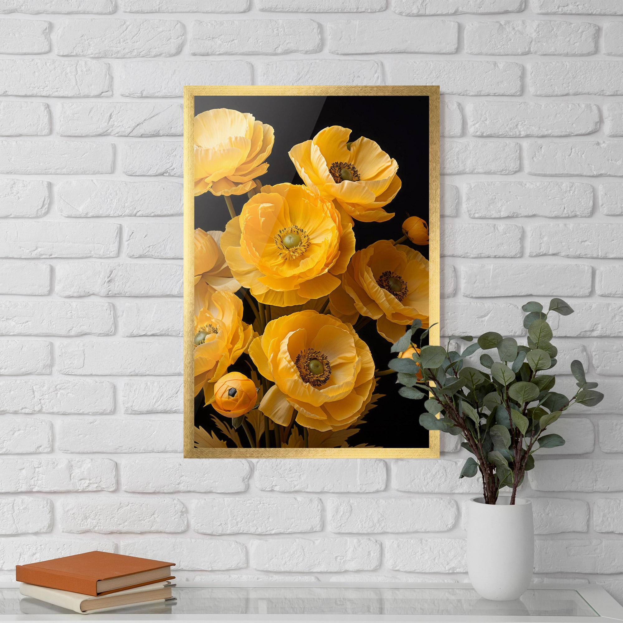 Poster Înrămat Yellow Poppy mockup 5