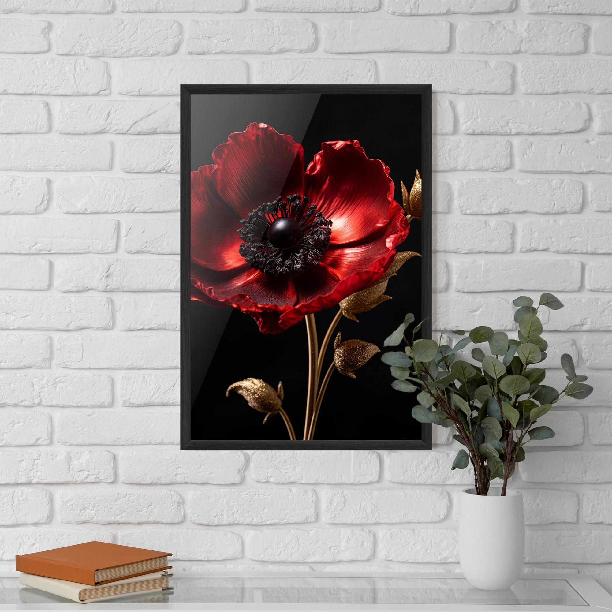 Poster Înrămat Dark Red Poppy mockup 5