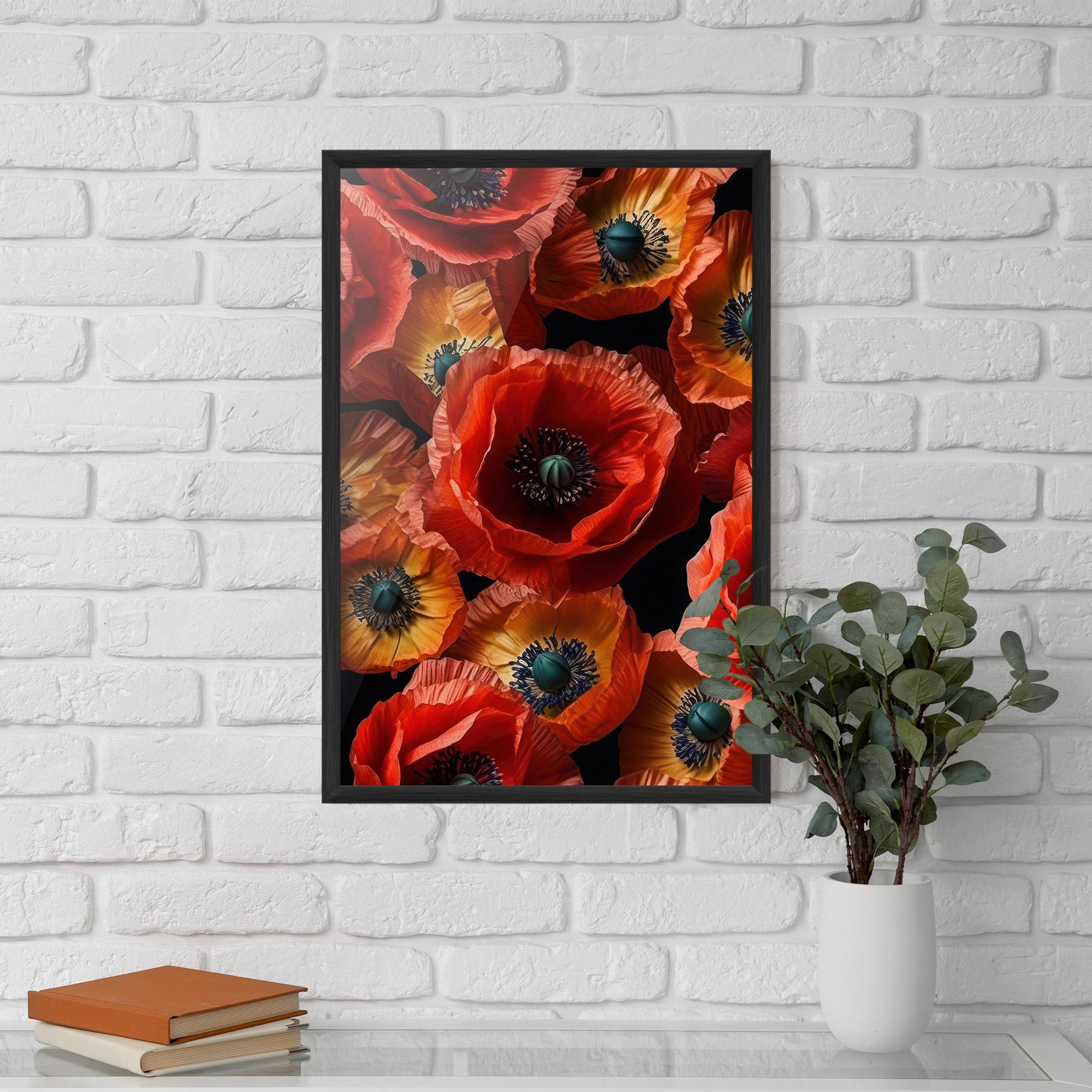 Poster Înrămat Red Orange Poppy mockup 5