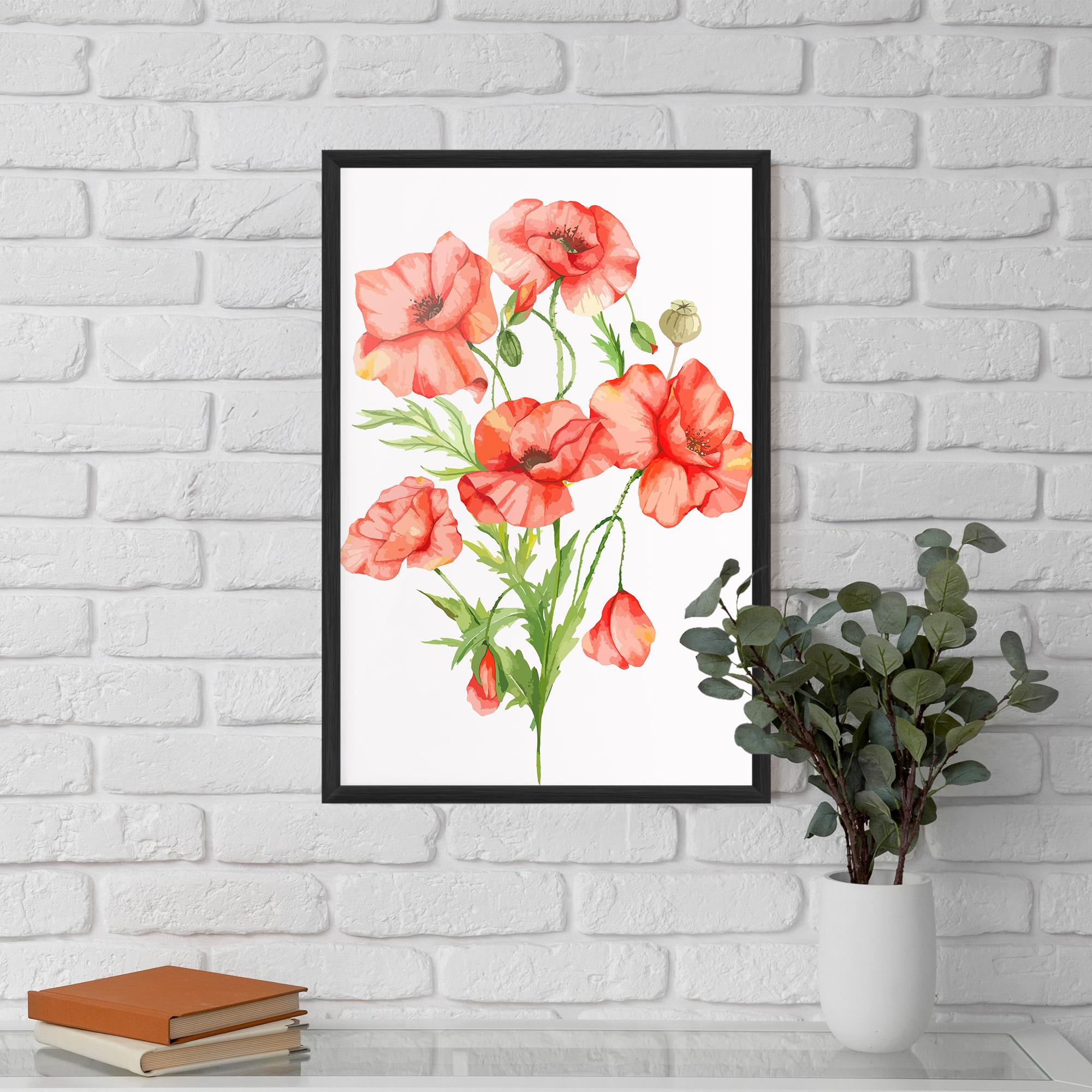 Poster Înrămat Red Pastel Poppy mockup 5