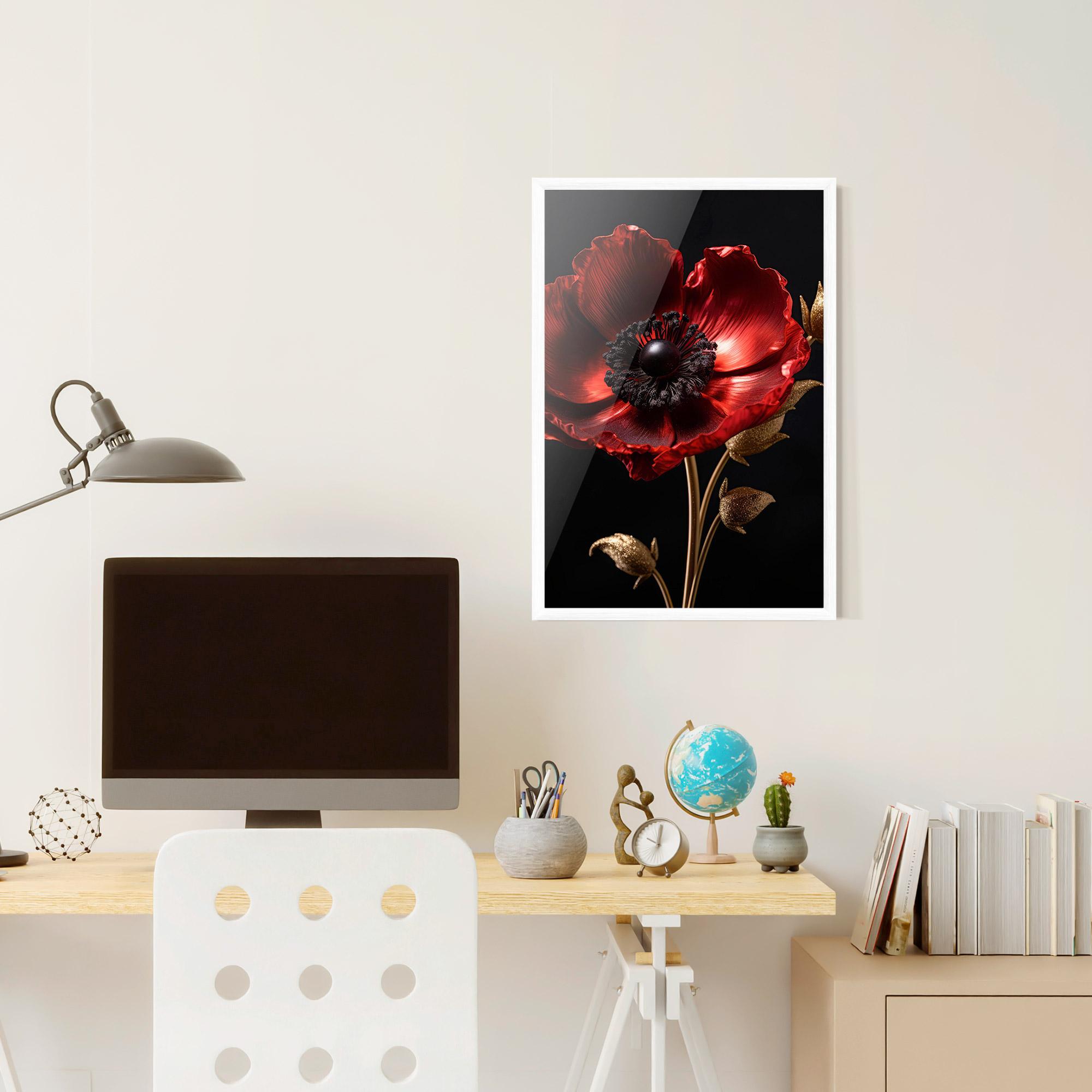 Poster Înrămat Dark Red Poppy mockup 6