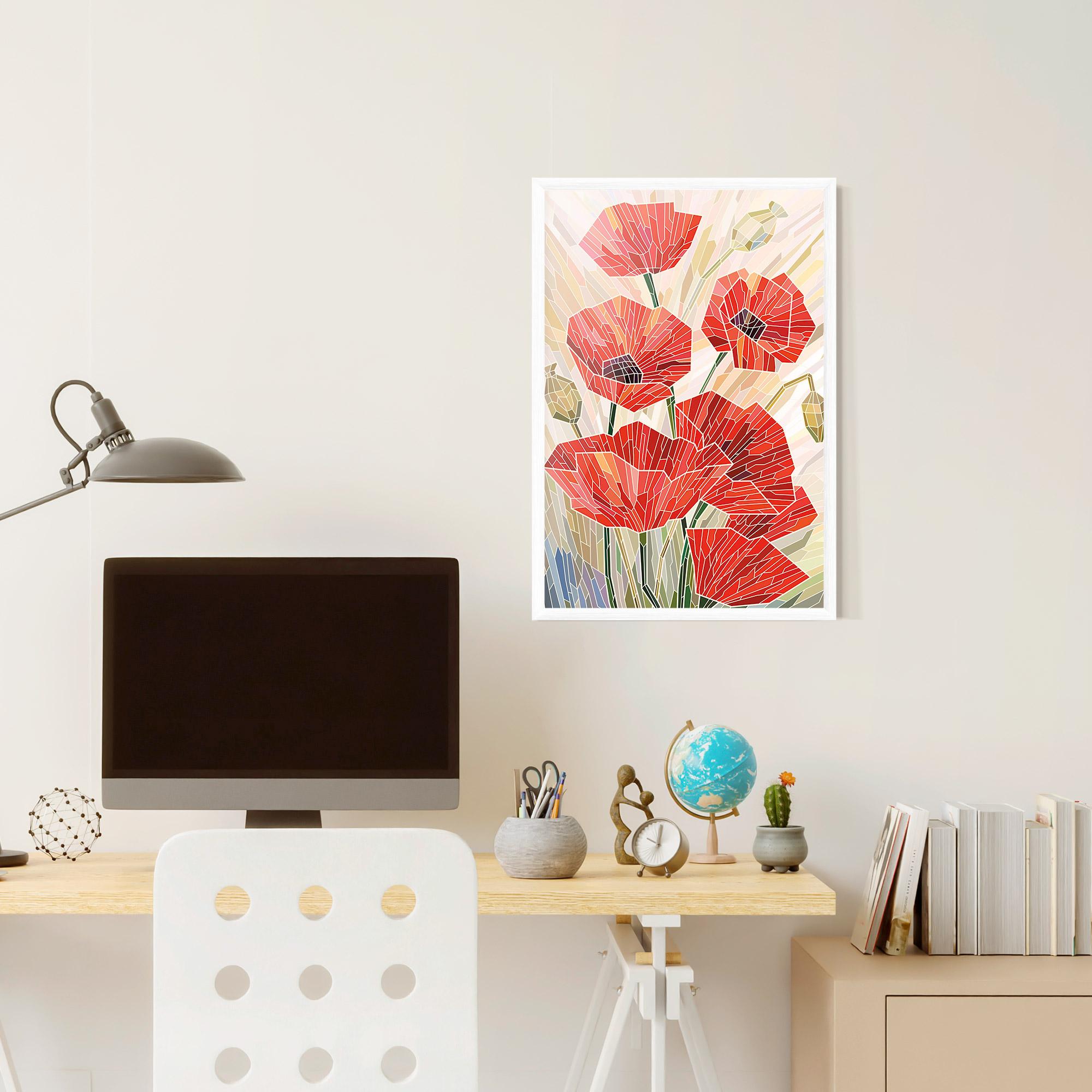 Poster Înrămat Poppy Stained Glass mockup 6