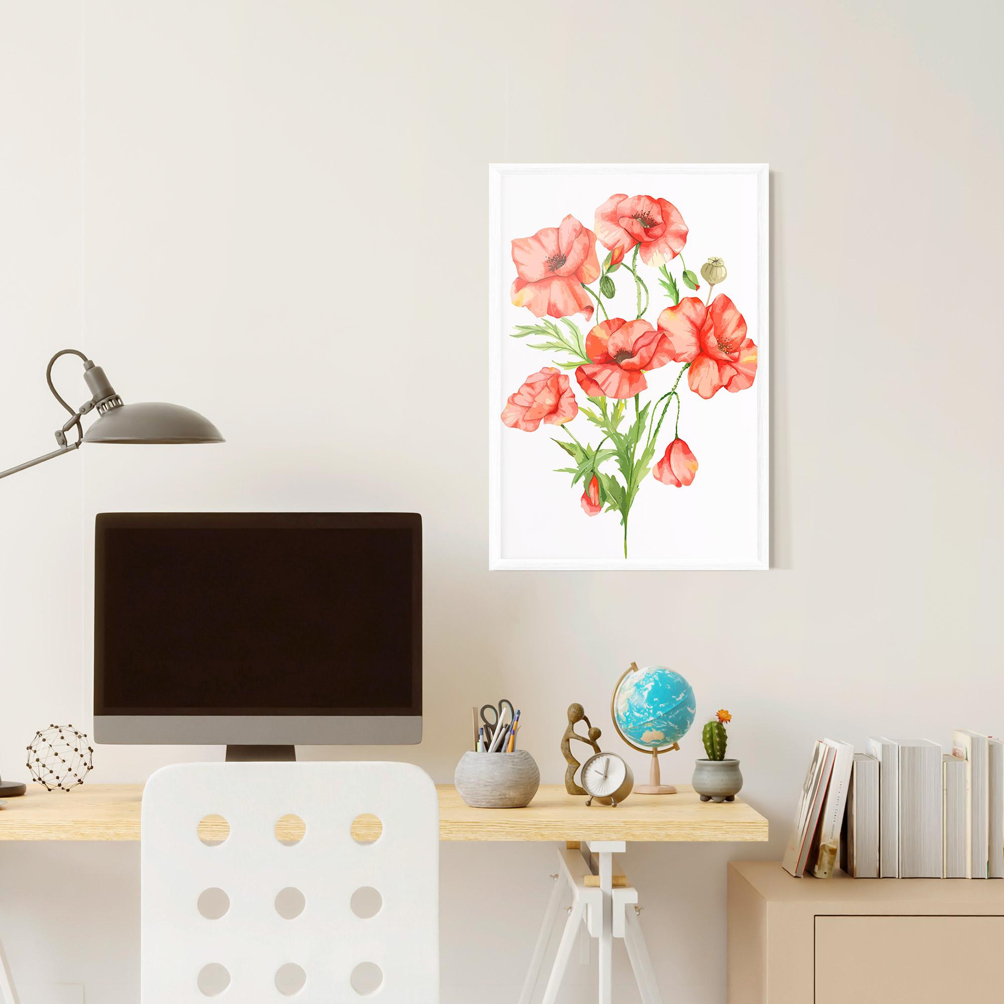 Poster Înrămat Red Pastel Poppy mockup 6