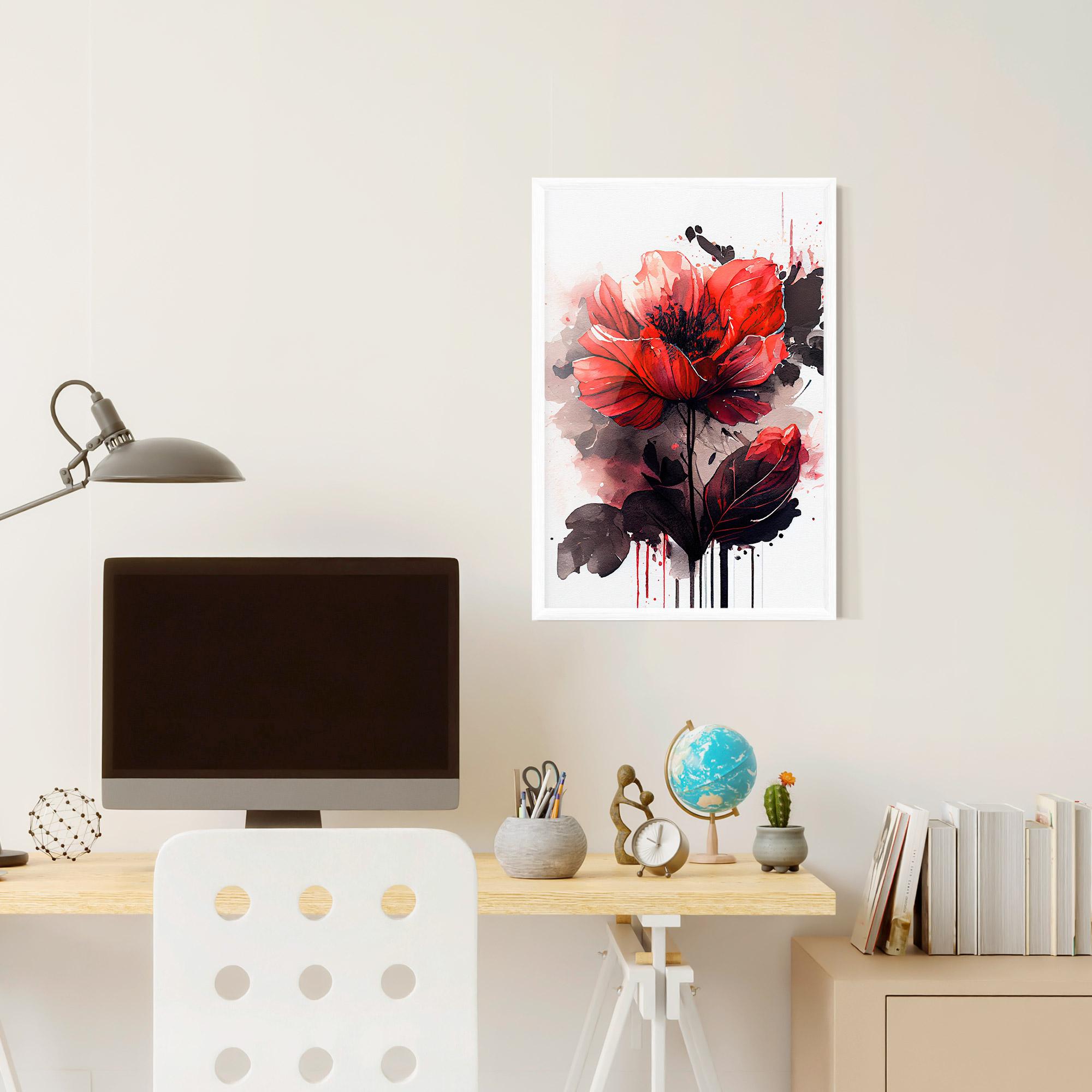 Poster Înrămat Watercolor Poppy mockup 6