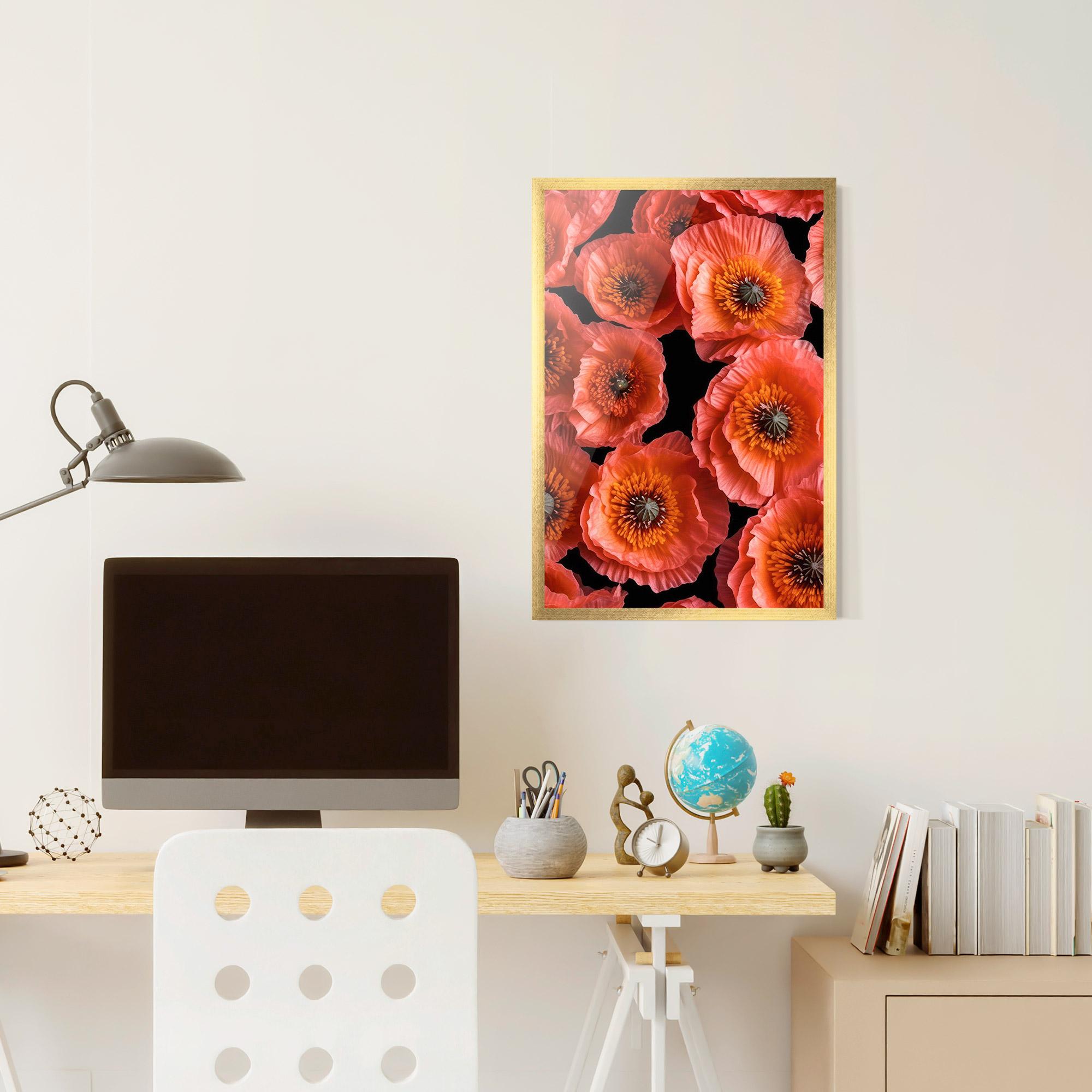 Poster Înrămat Light Red Poppies mockup 6