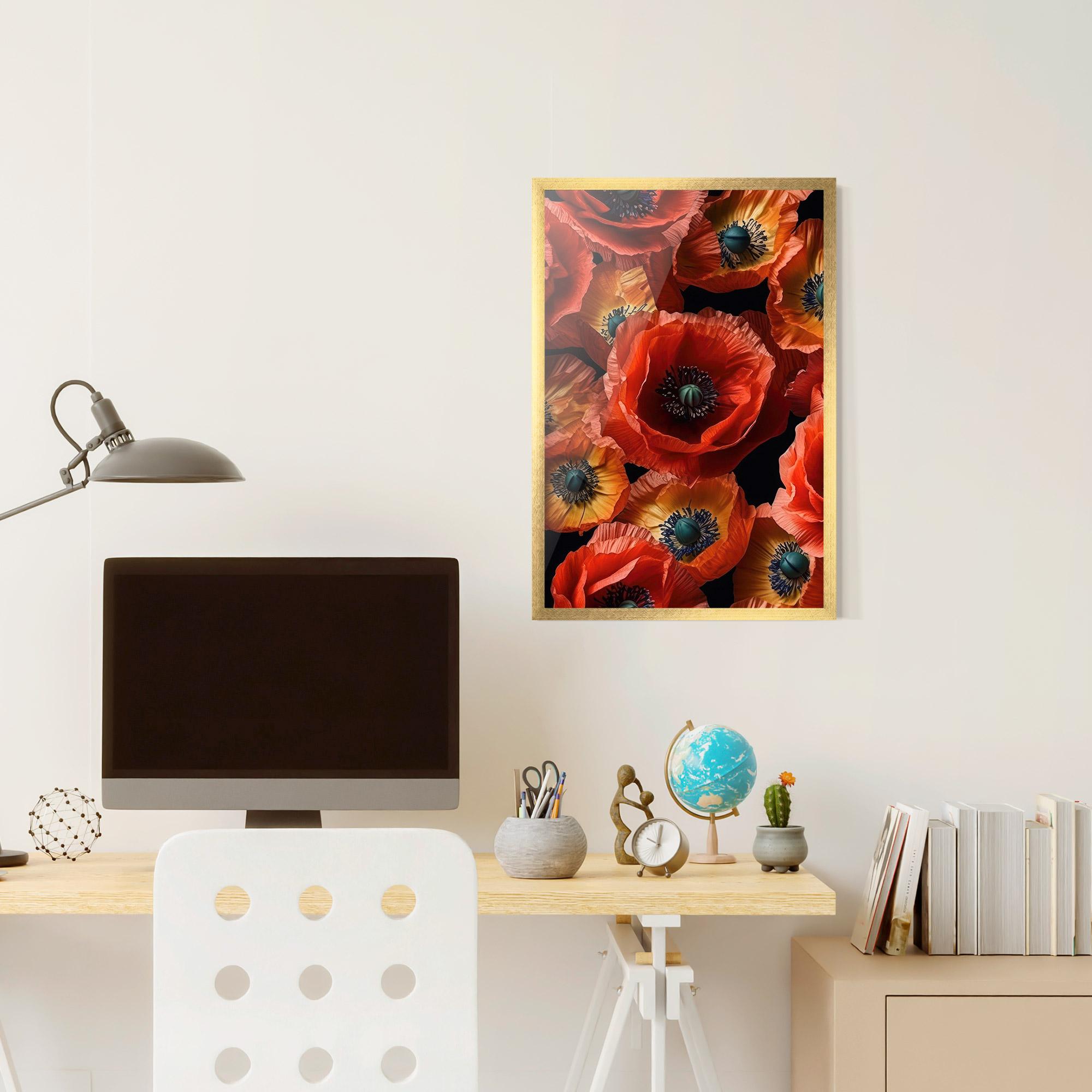 Poster Înrămat Red Orange Poppy mockup 6