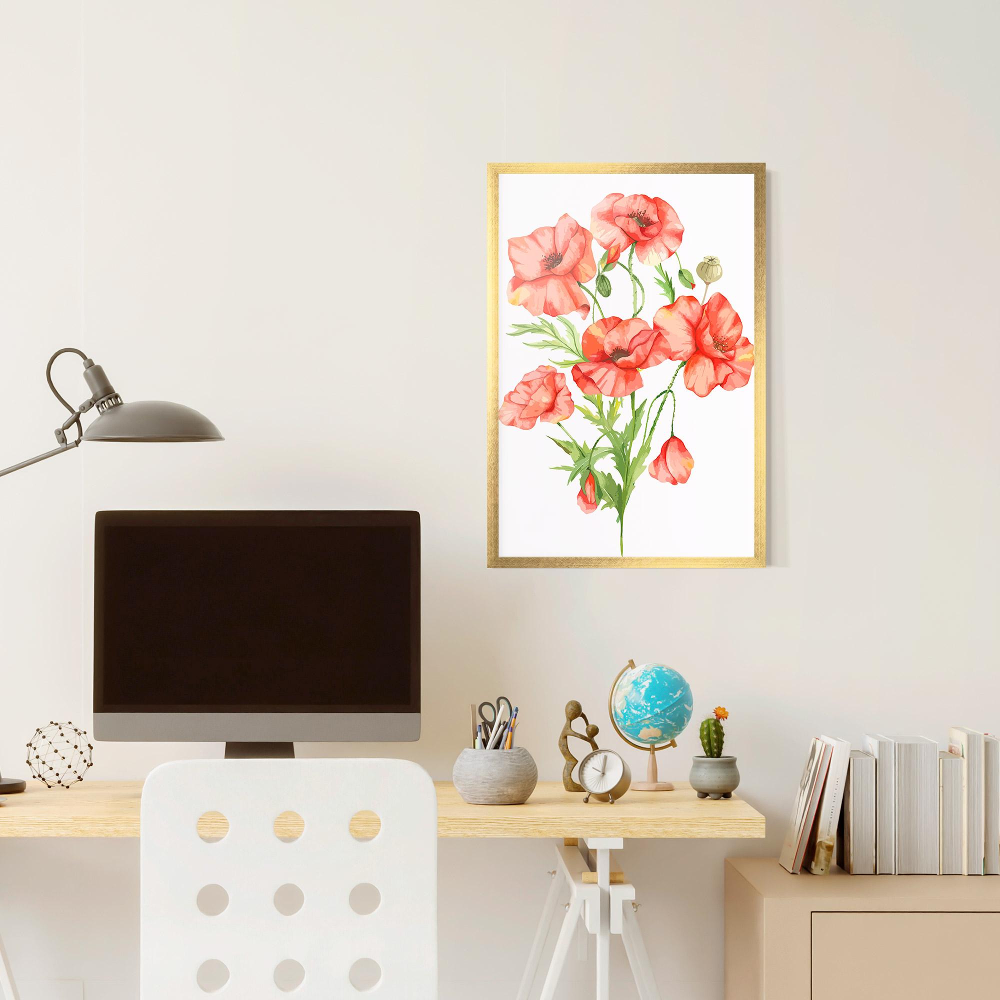Poster Înrămat Red Pastel Poppy mockup 6