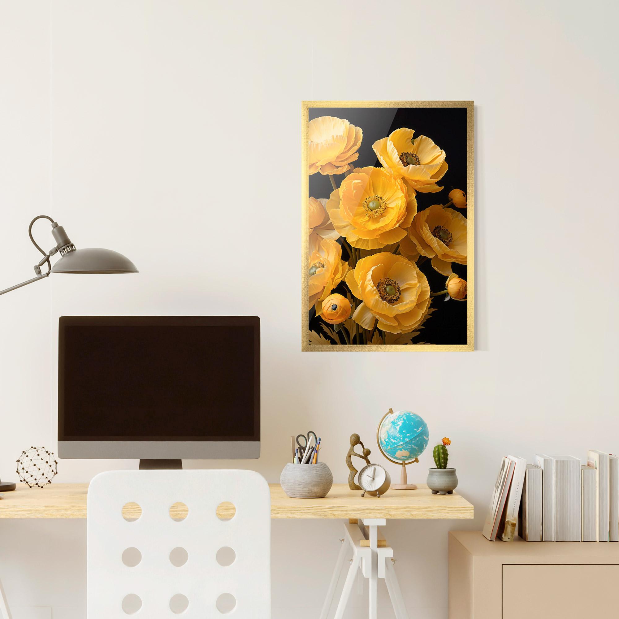 Poster Înrămat Yellow Poppy mockup 6