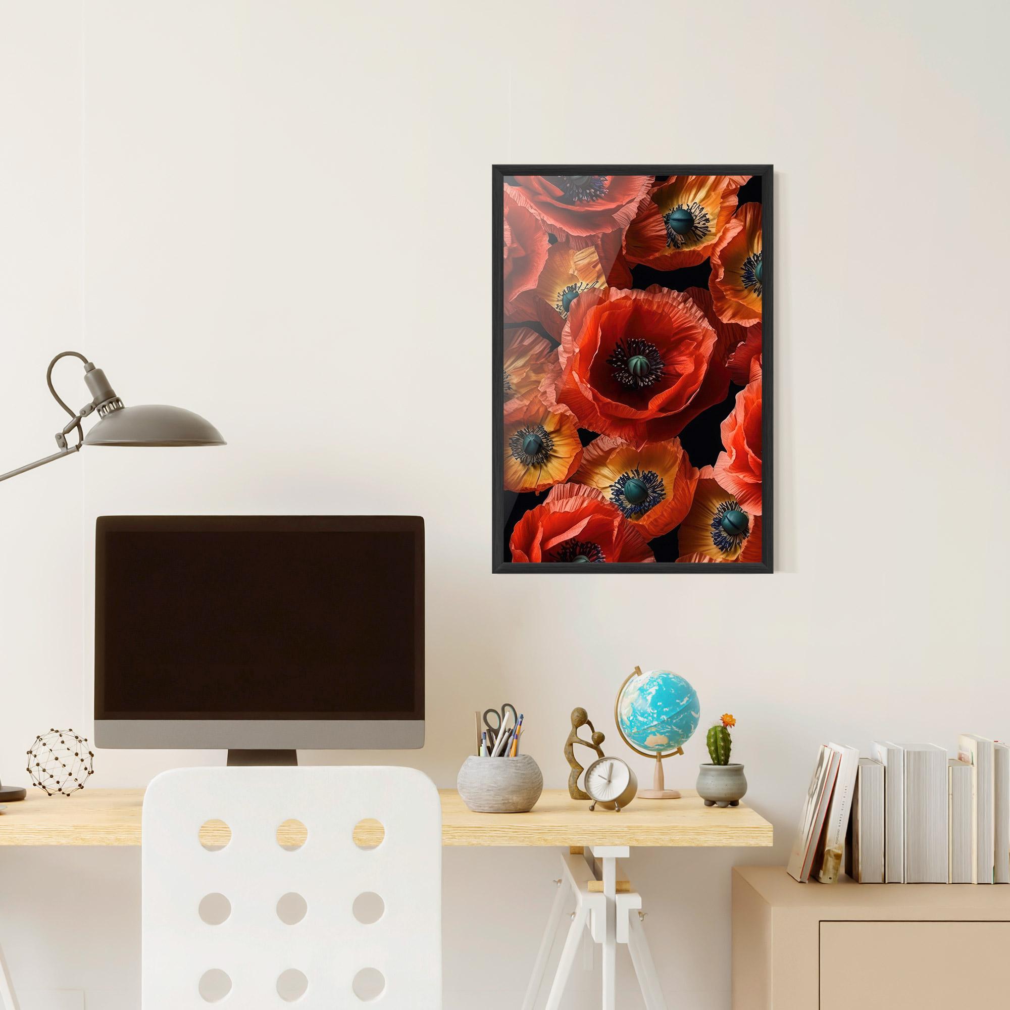 Poster Înrămat Red Orange Poppy mockup 6