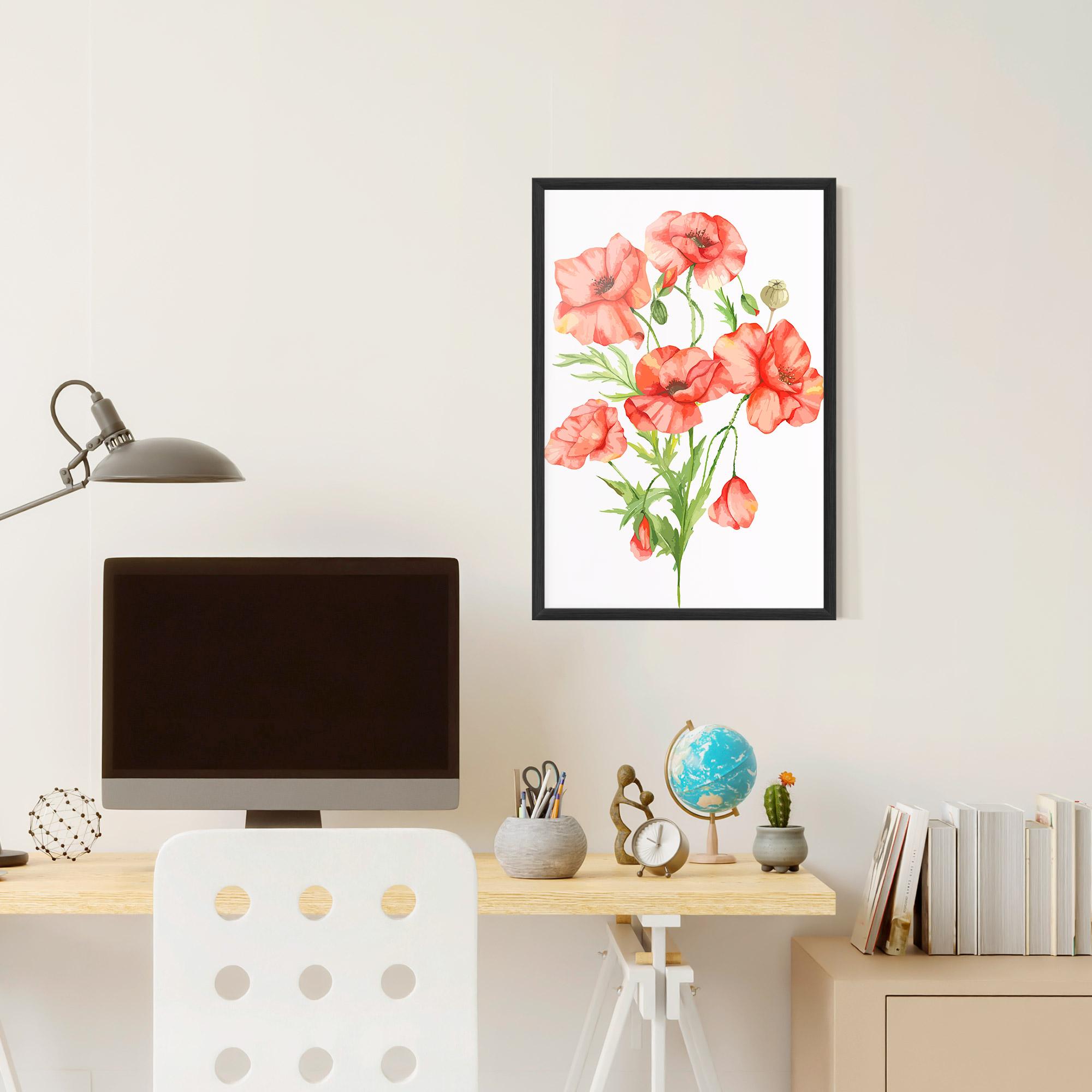 Poster Înrămat Red Pastel Poppy mockup 6