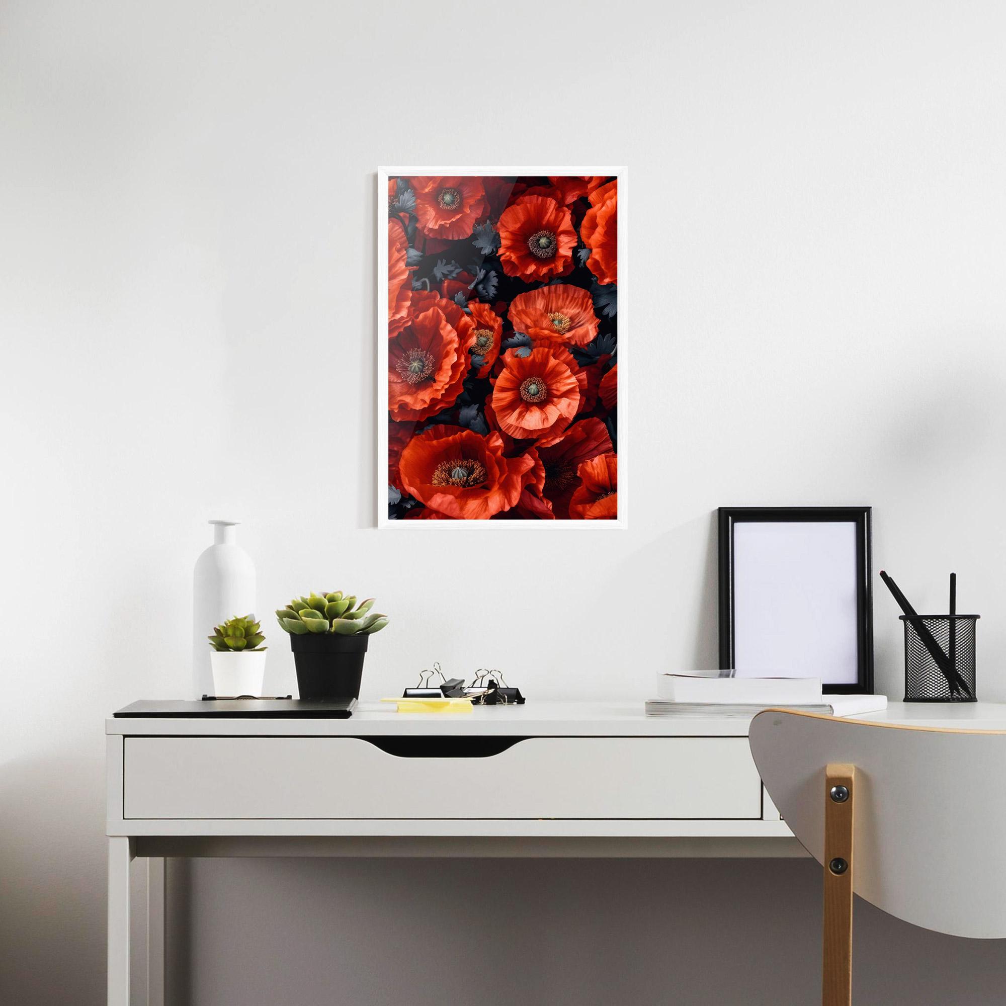 Poster Înrămat Black Red Poppies mockup 7