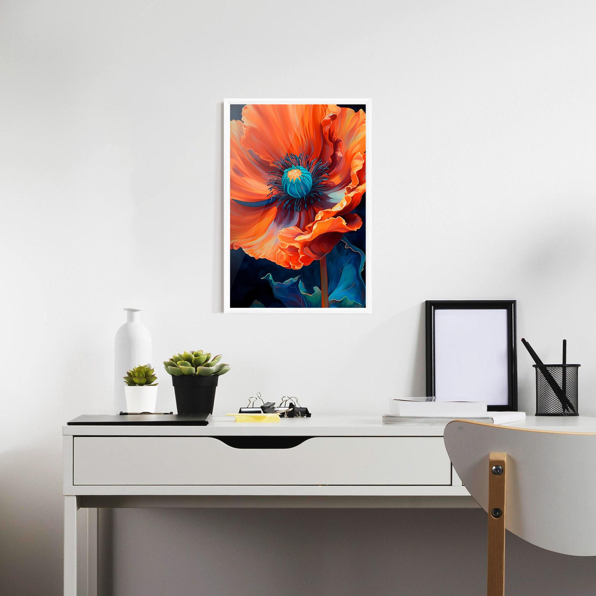 Poster Înrămat Orange Blue Poppy mockup 7