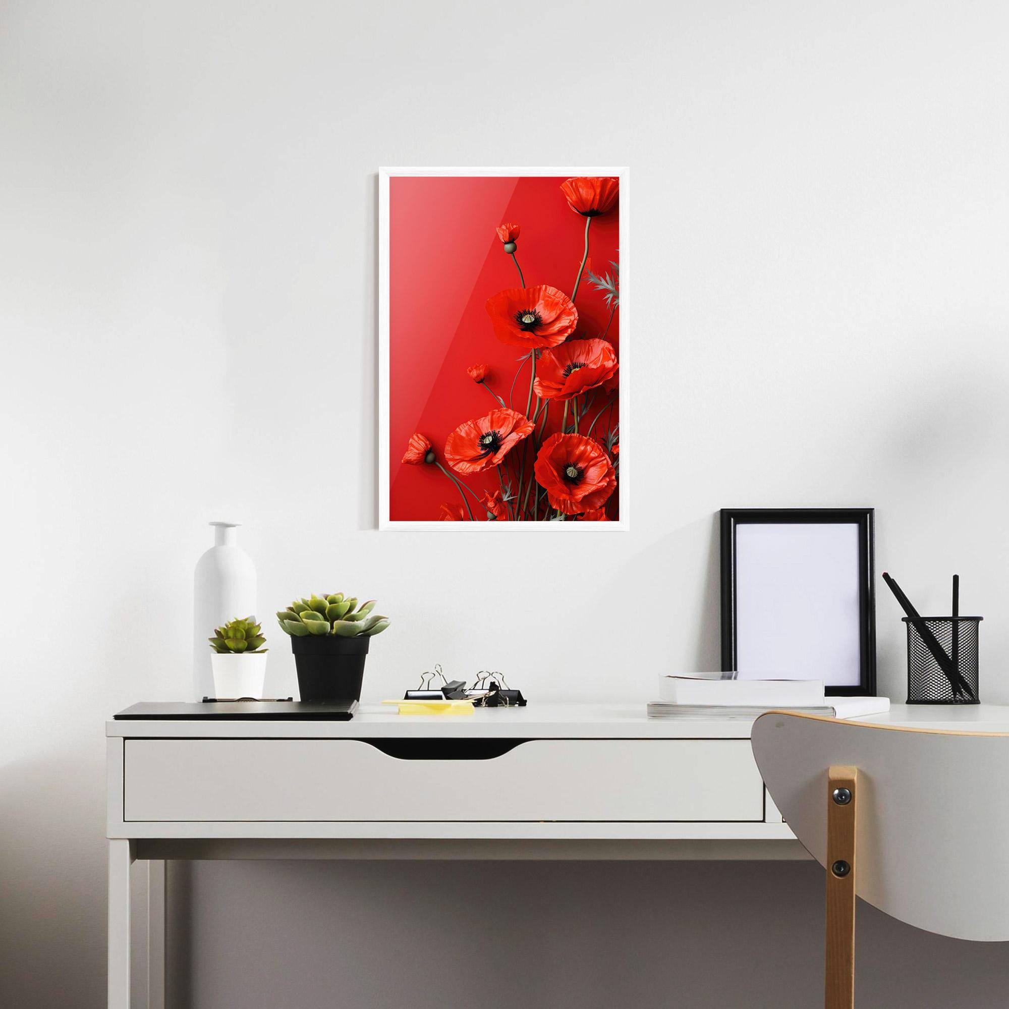 Poster Înrămat Poppies On The Table mockup 7