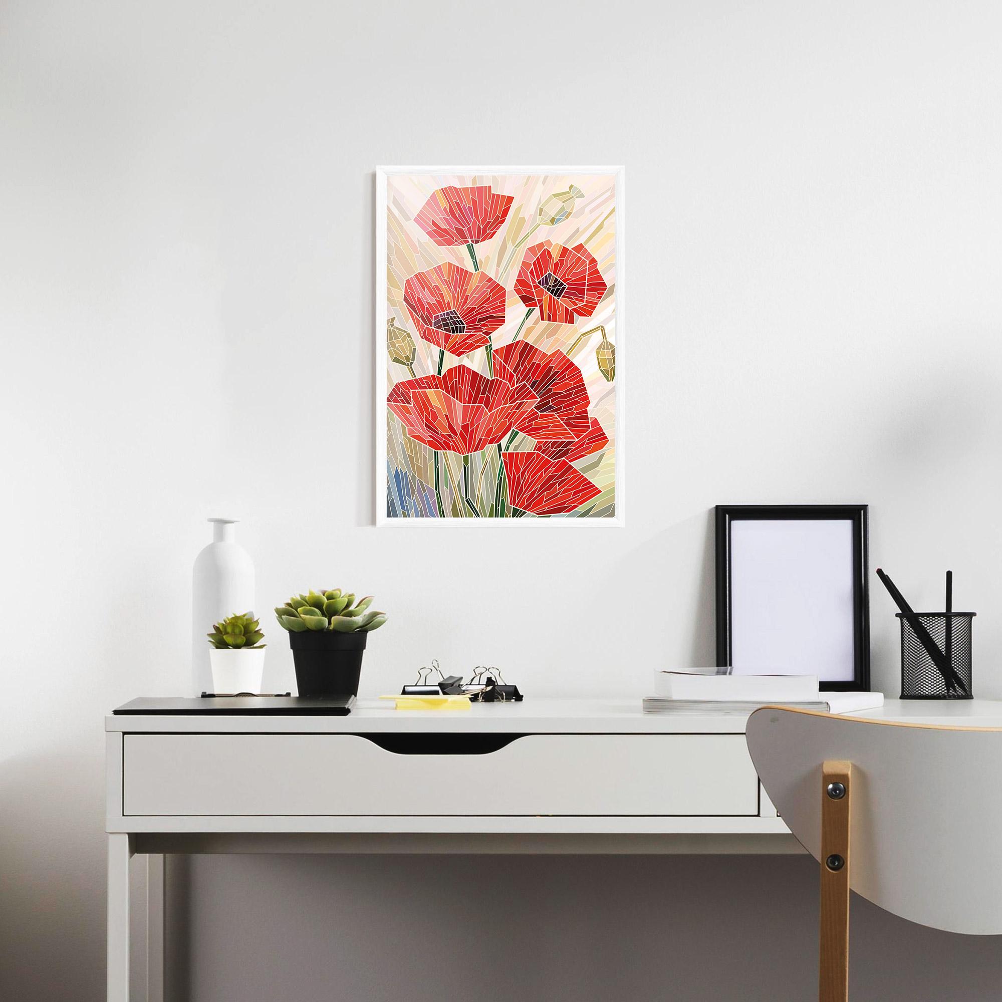 Poster Înrămat Poppy Stained Glass mockup 7