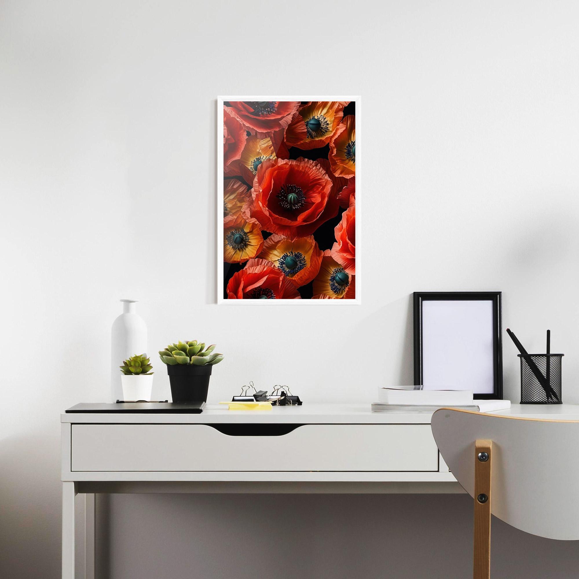 Poster Înrămat Red Orange Poppy mockup 7