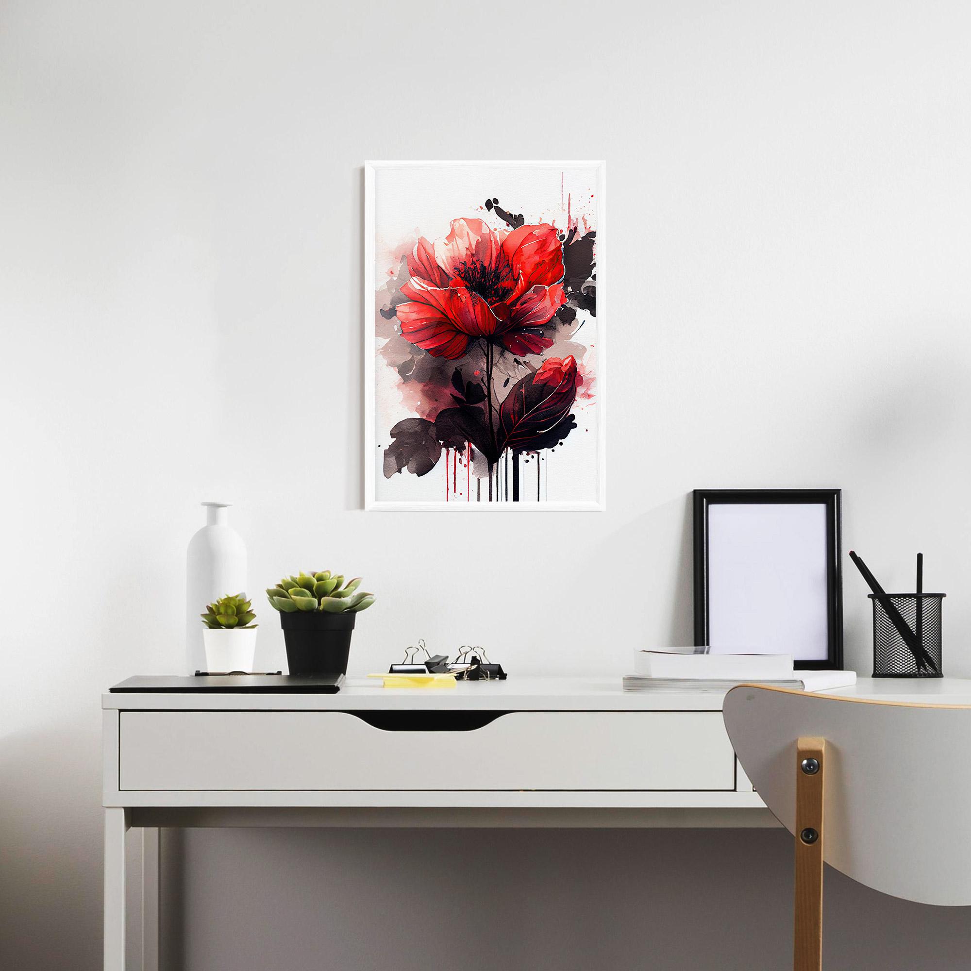 Poster Înrămat Watercolor Poppy mockup 7