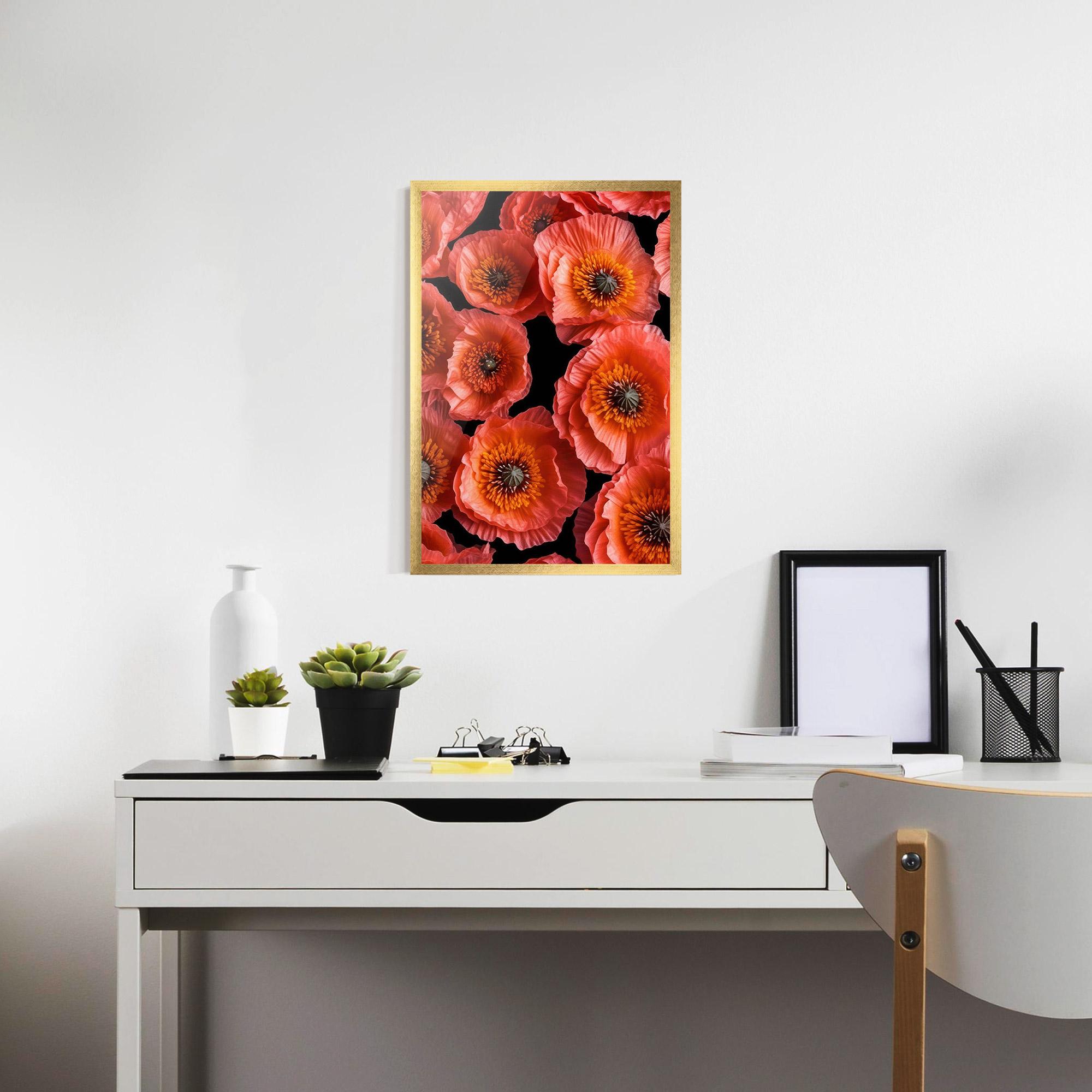 Poster Înrămat Light Red Poppies mockup 7