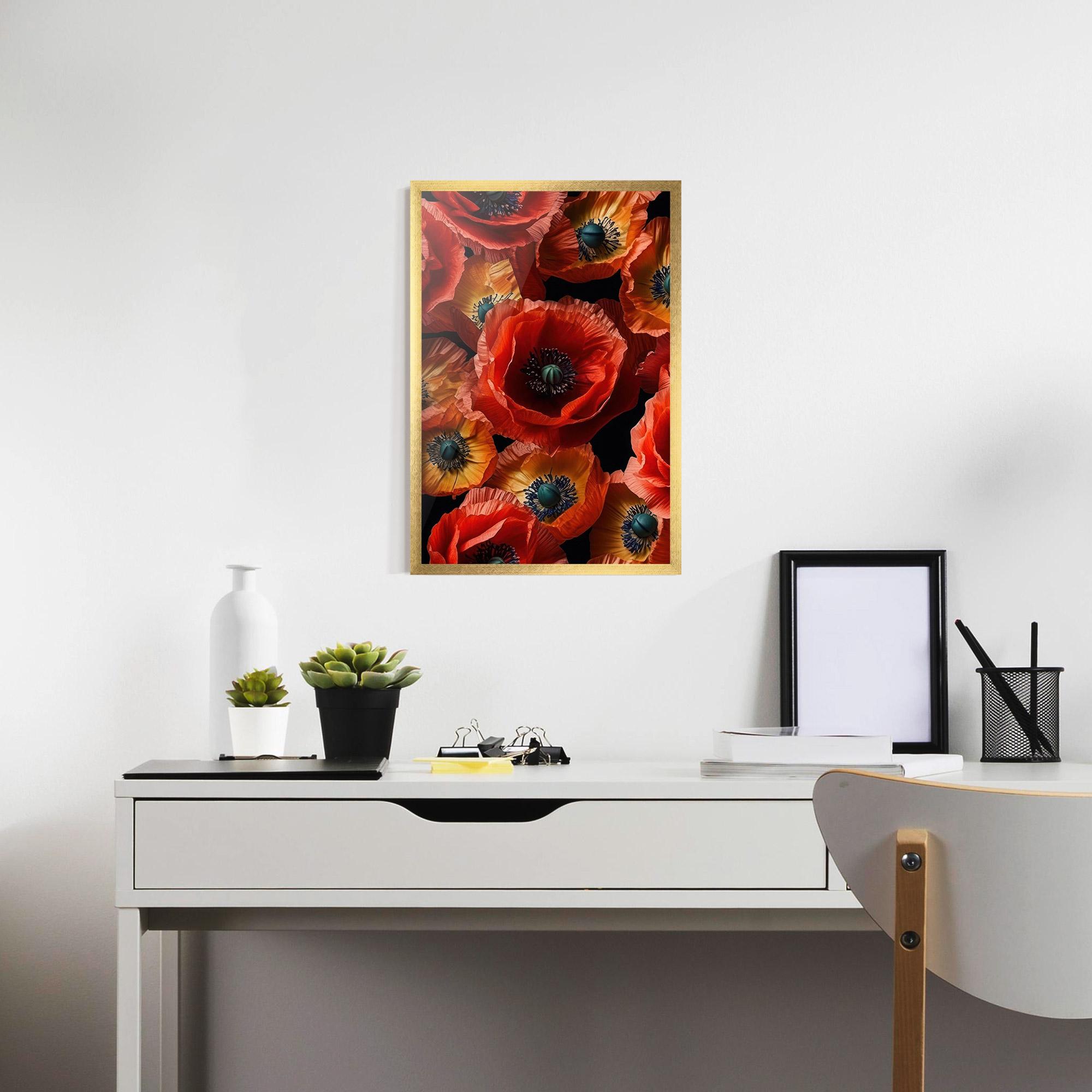Poster Înrămat Red Orange Poppy mockup 7