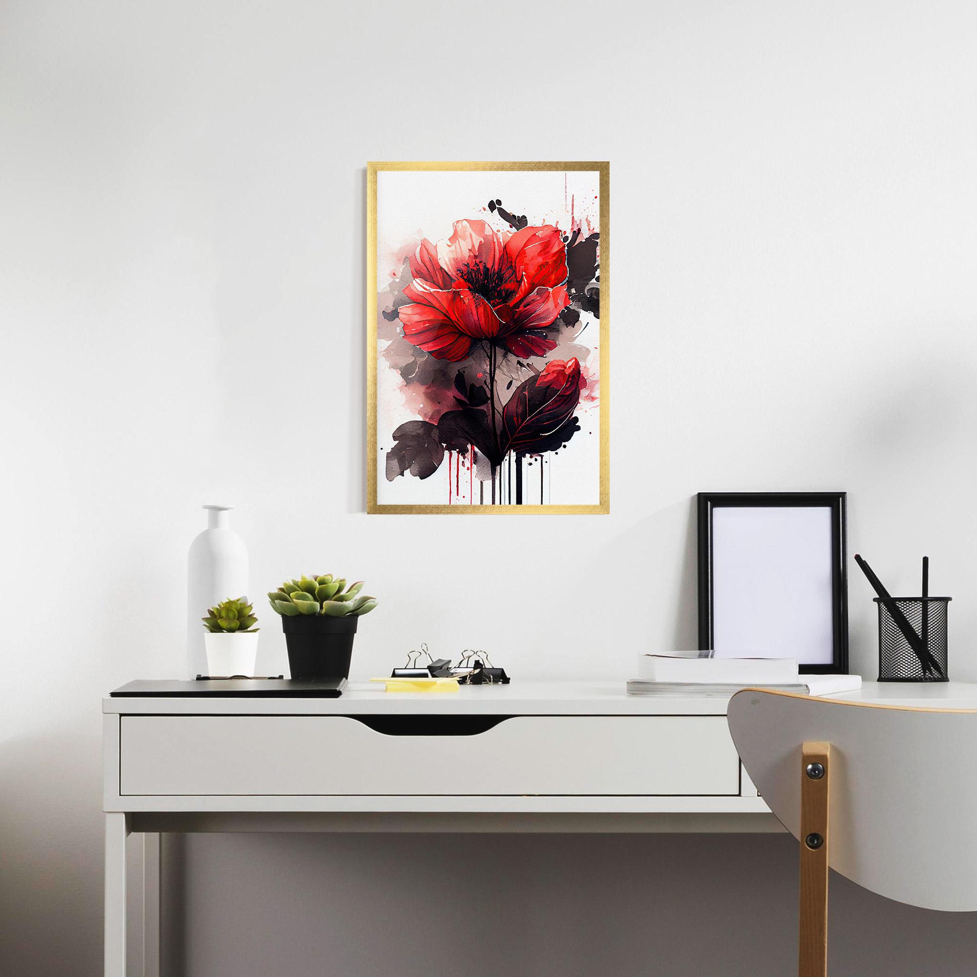 Poster Înrămat Watercolor Poppy mockup 7