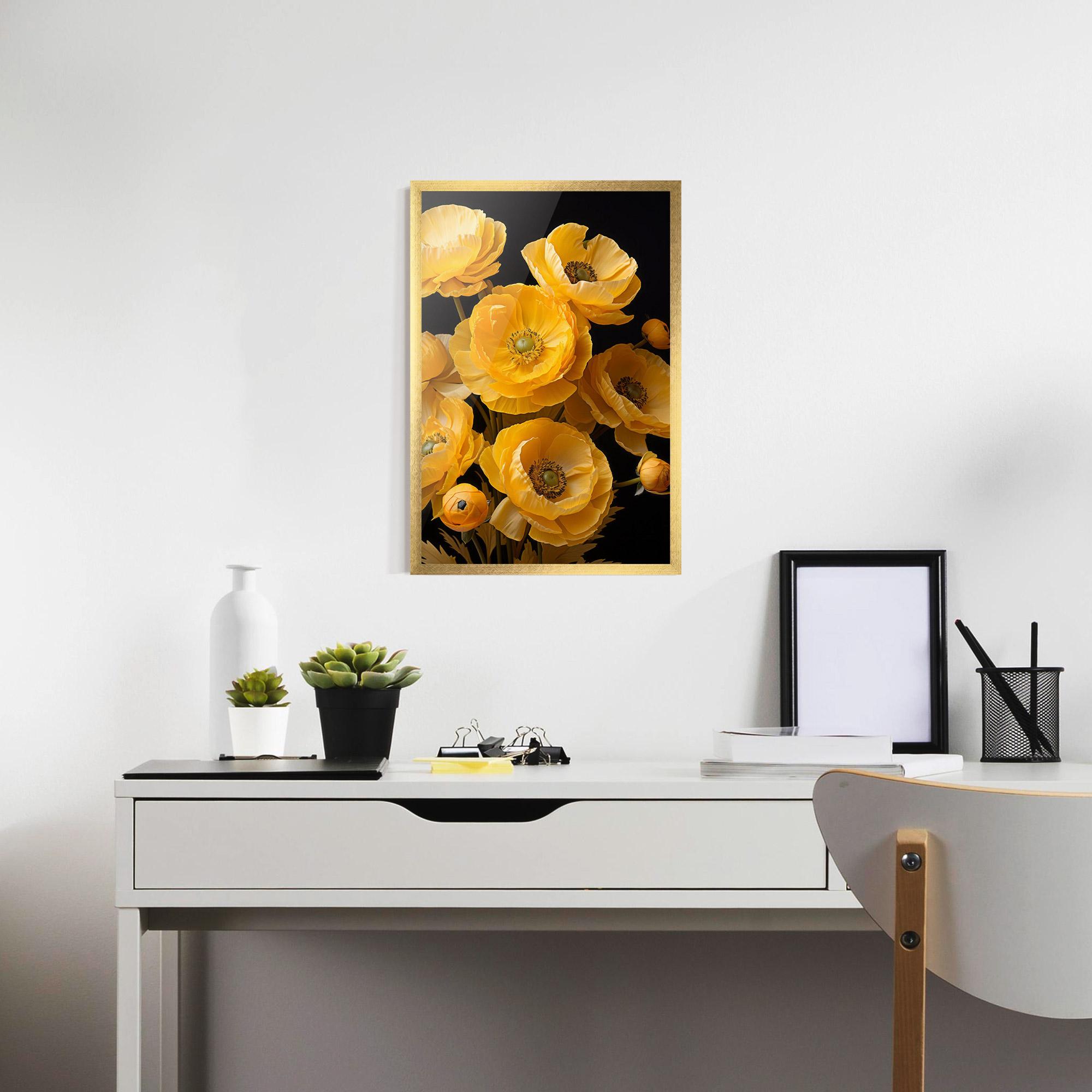 Poster Înrămat Yellow Poppy mockup 7