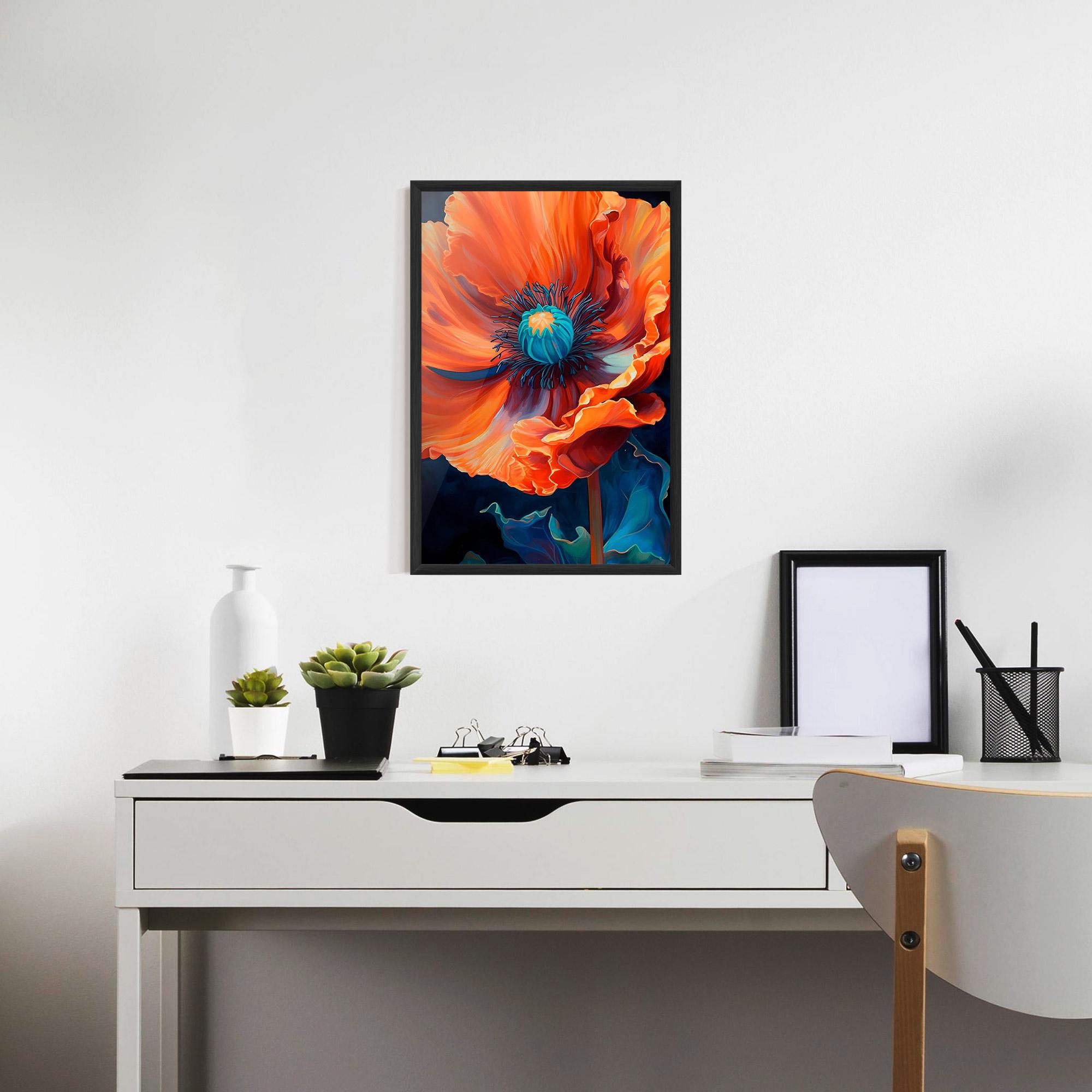 Poster Înrămat Orange Blue Poppy mockup 7