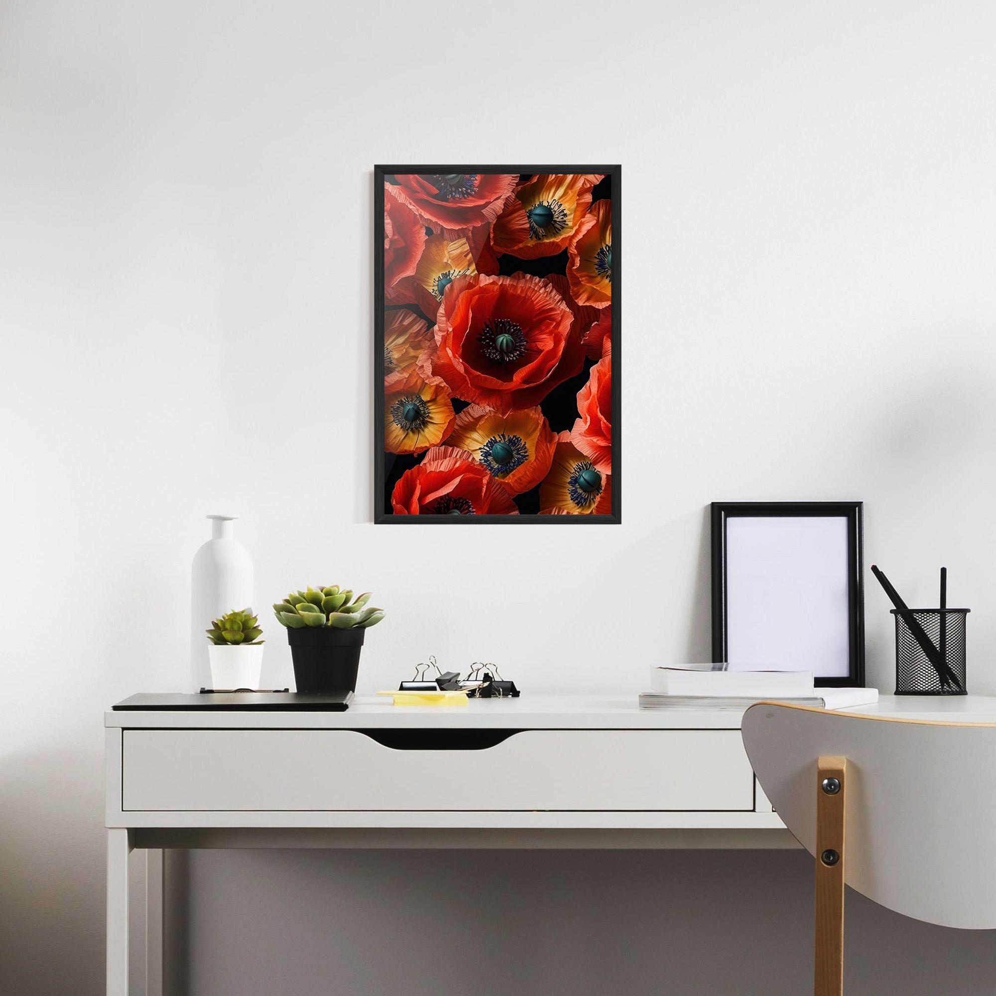 Poster Înrămat Red Orange Poppy mockup 7