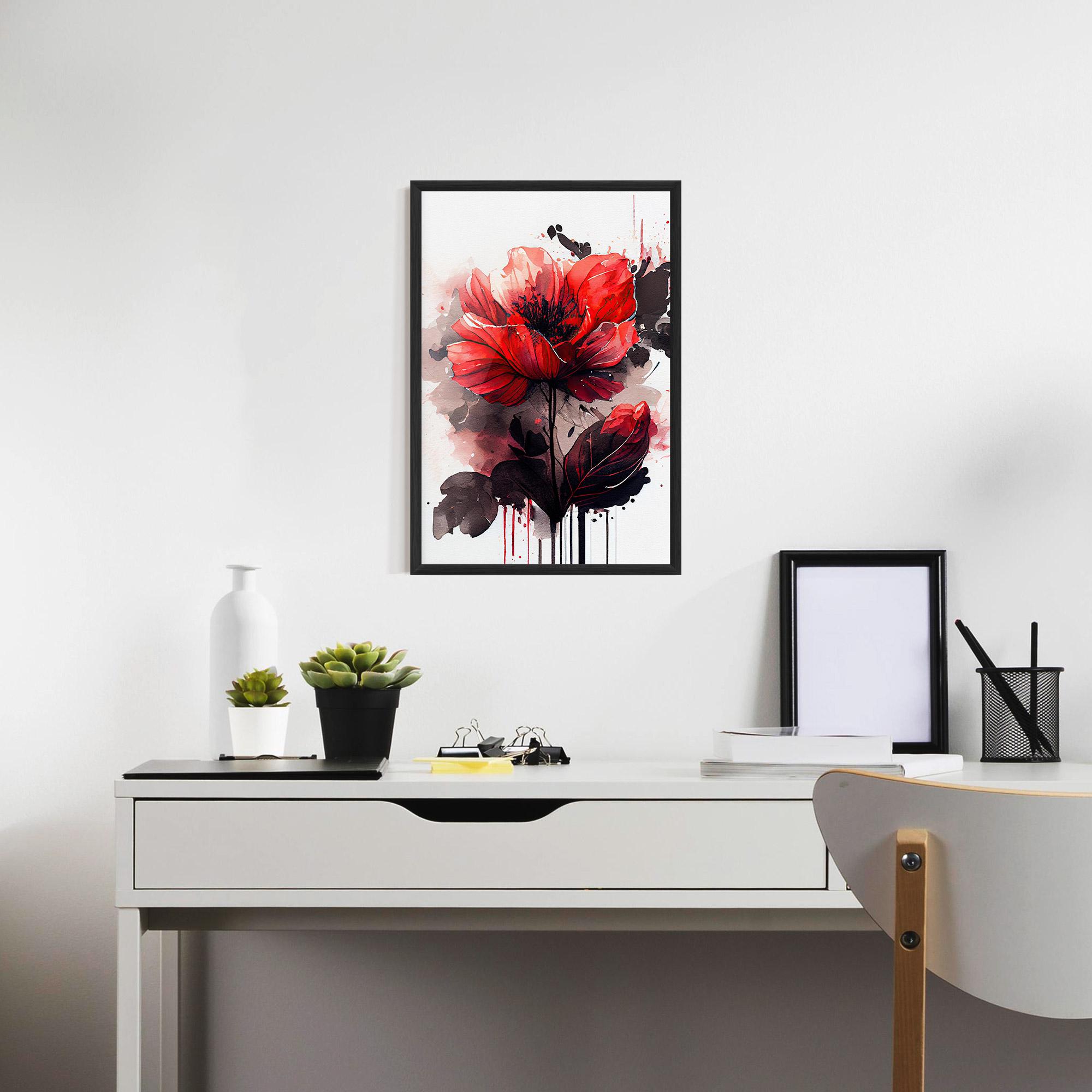 Poster Înrămat Watercolor Poppy mockup 7