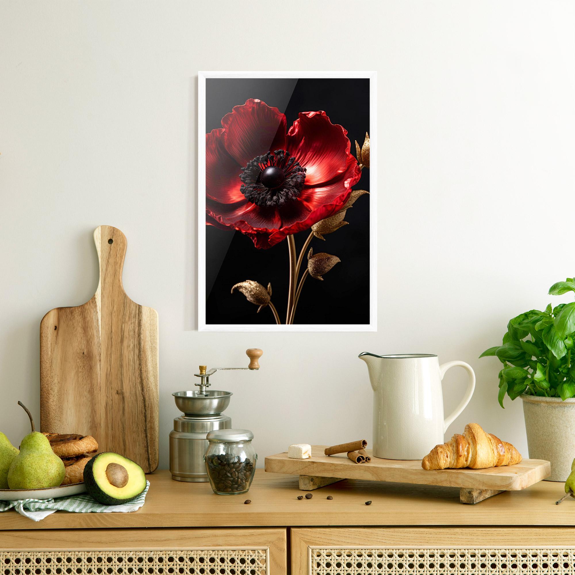 Poster Înrămat Dark Red Poppy mockup 8