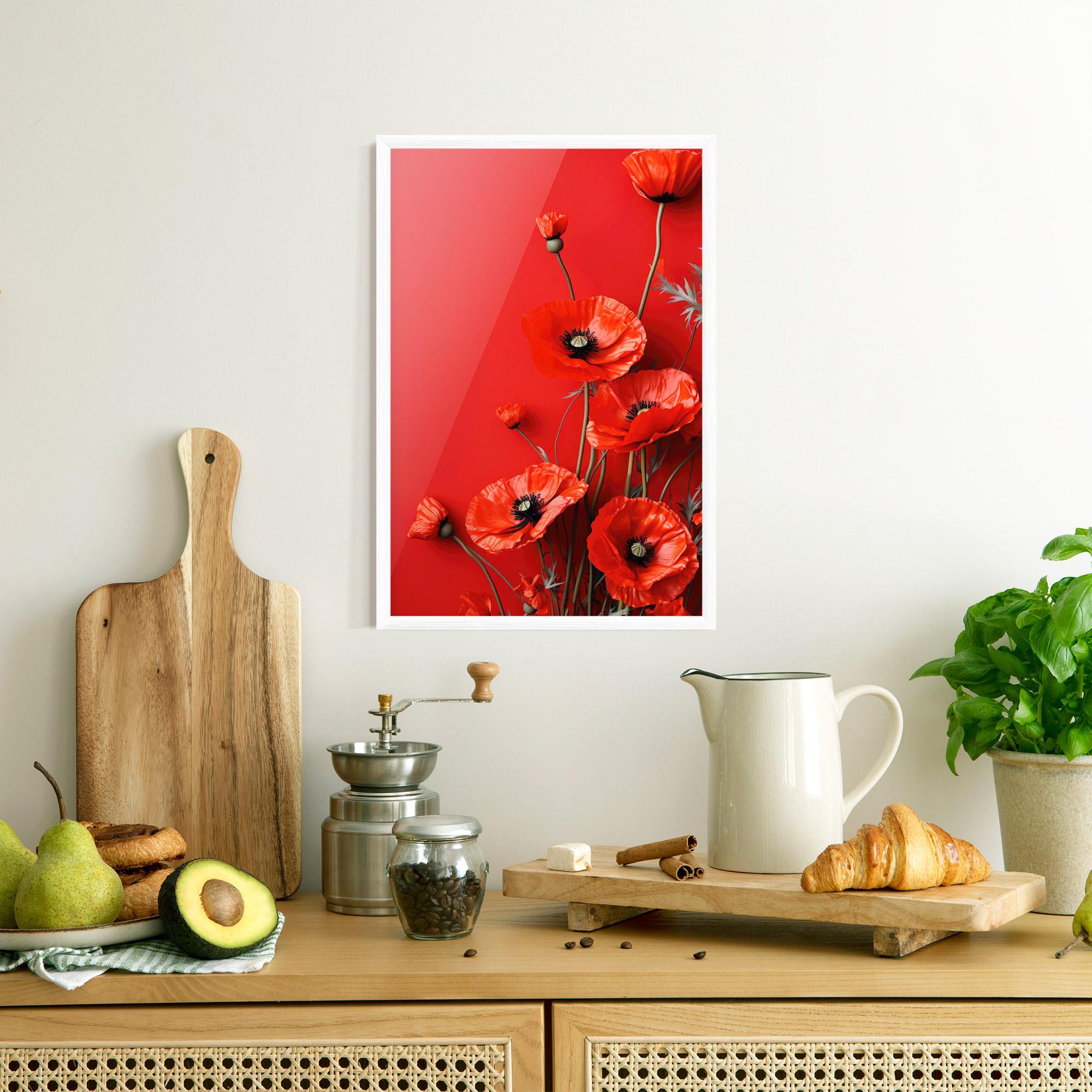Poster Înrămat Poppies On The Table mockup 8