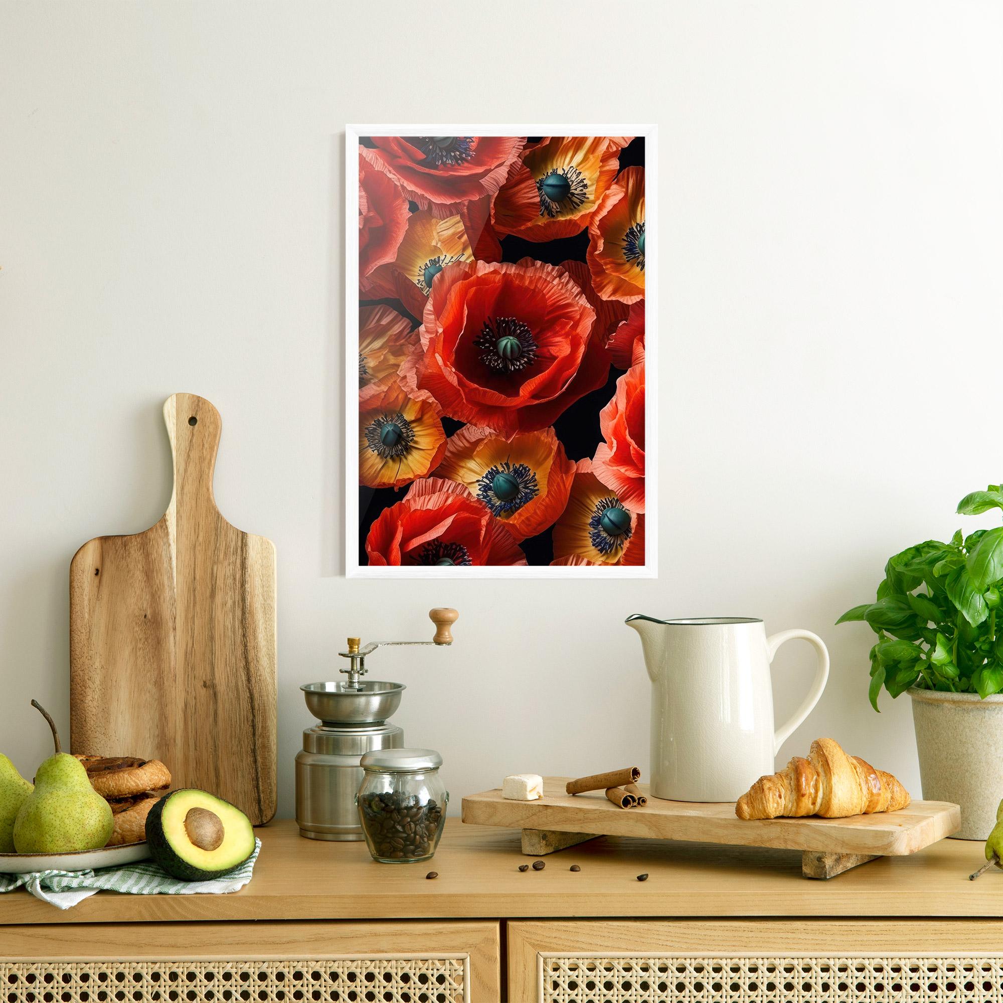 Poster Înrămat Red Orange Poppy mockup 8