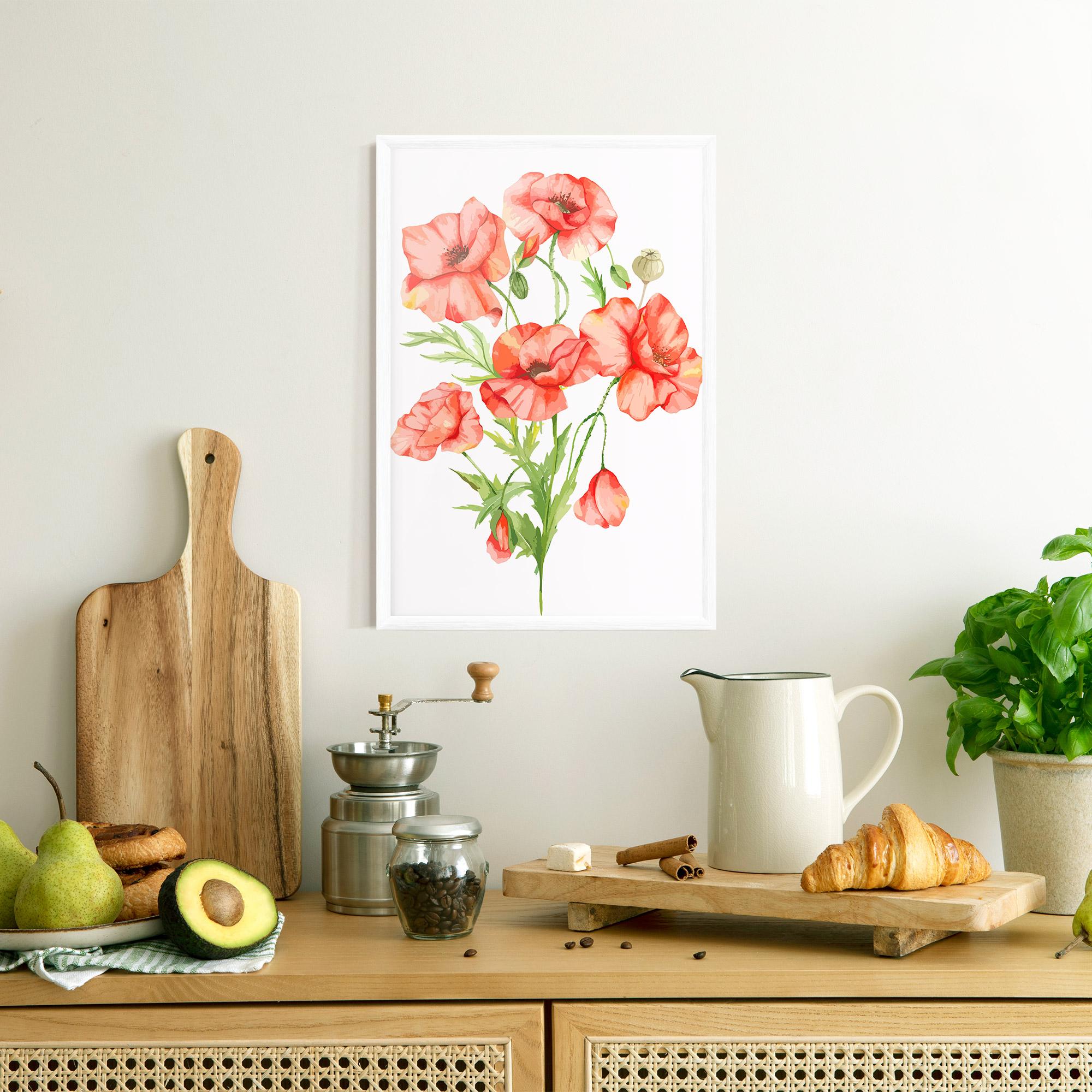 Poster Înrămat Red Pastel Poppy mockup 8