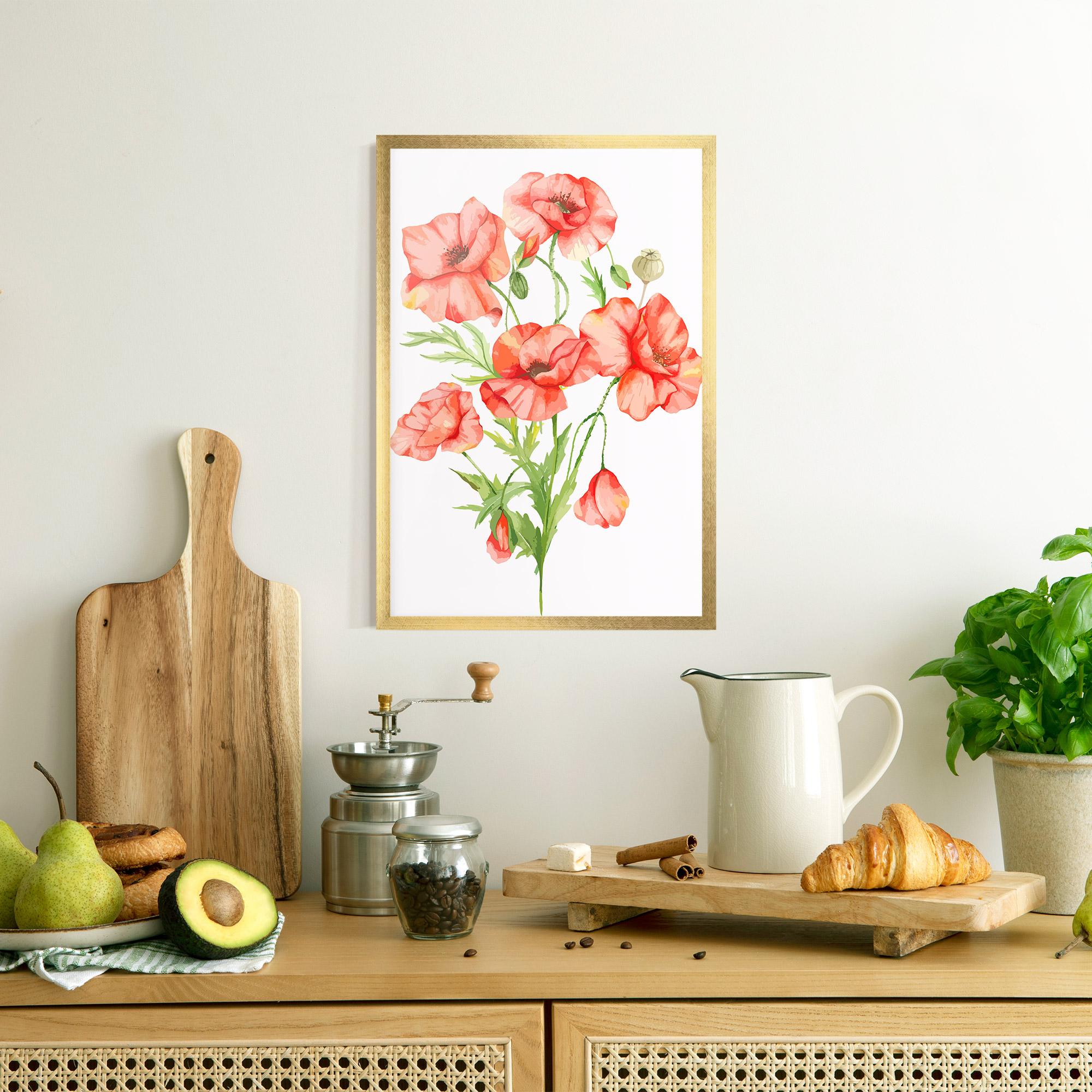 Poster Înrămat Red Pastel Poppy mockup 8