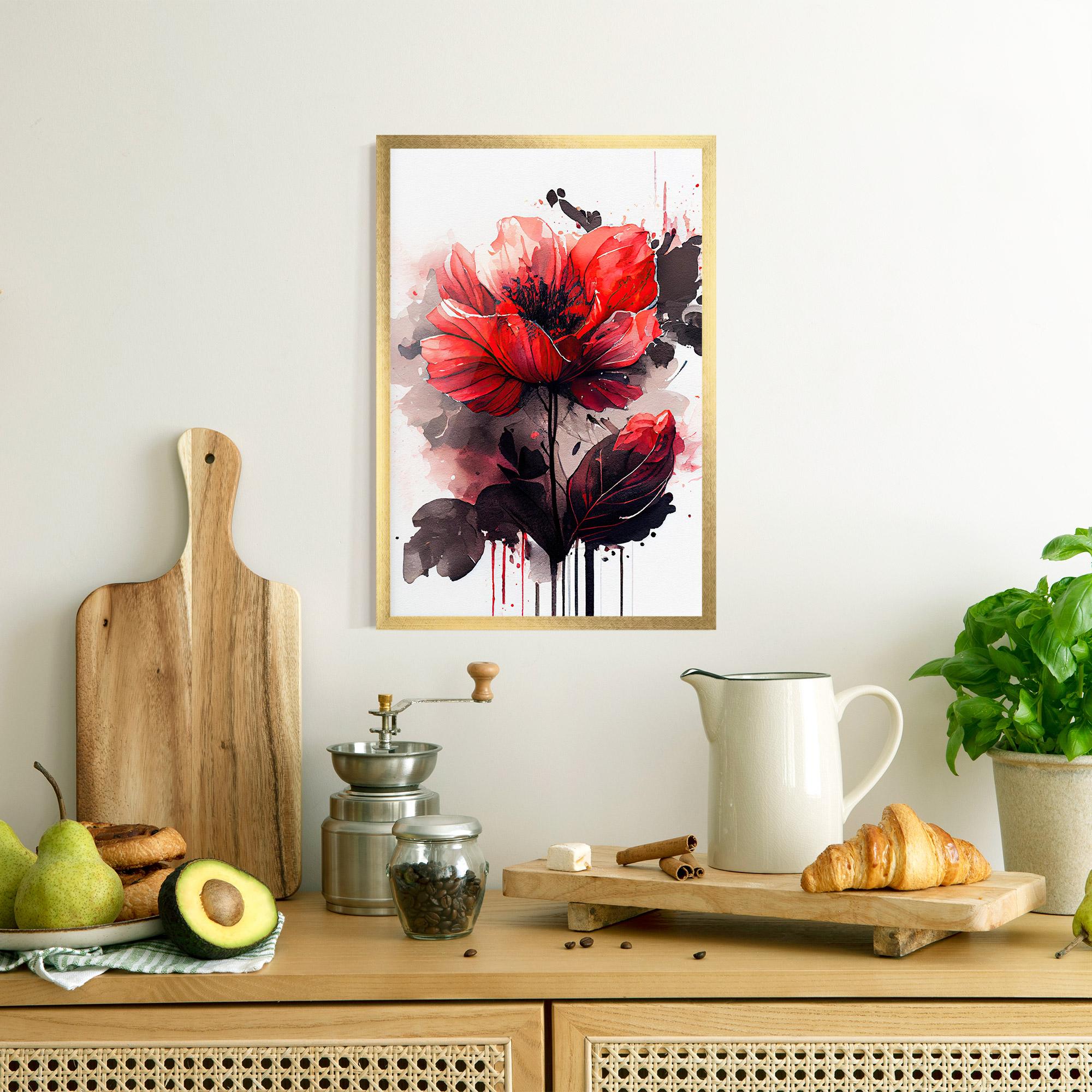 Poster Înrămat Watercolor Poppy mockup 8