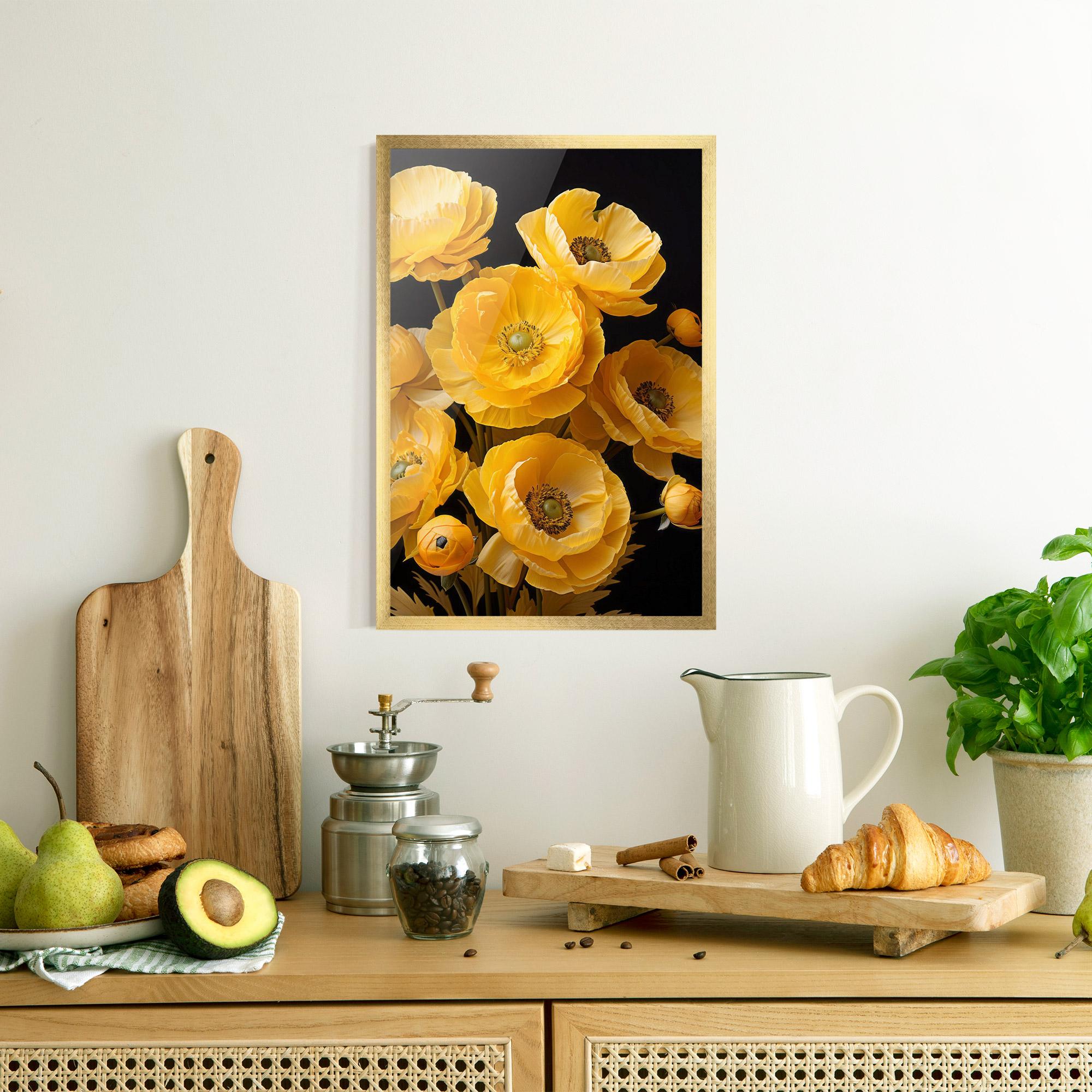 Poster Înrămat Yellow Poppy mockup 8