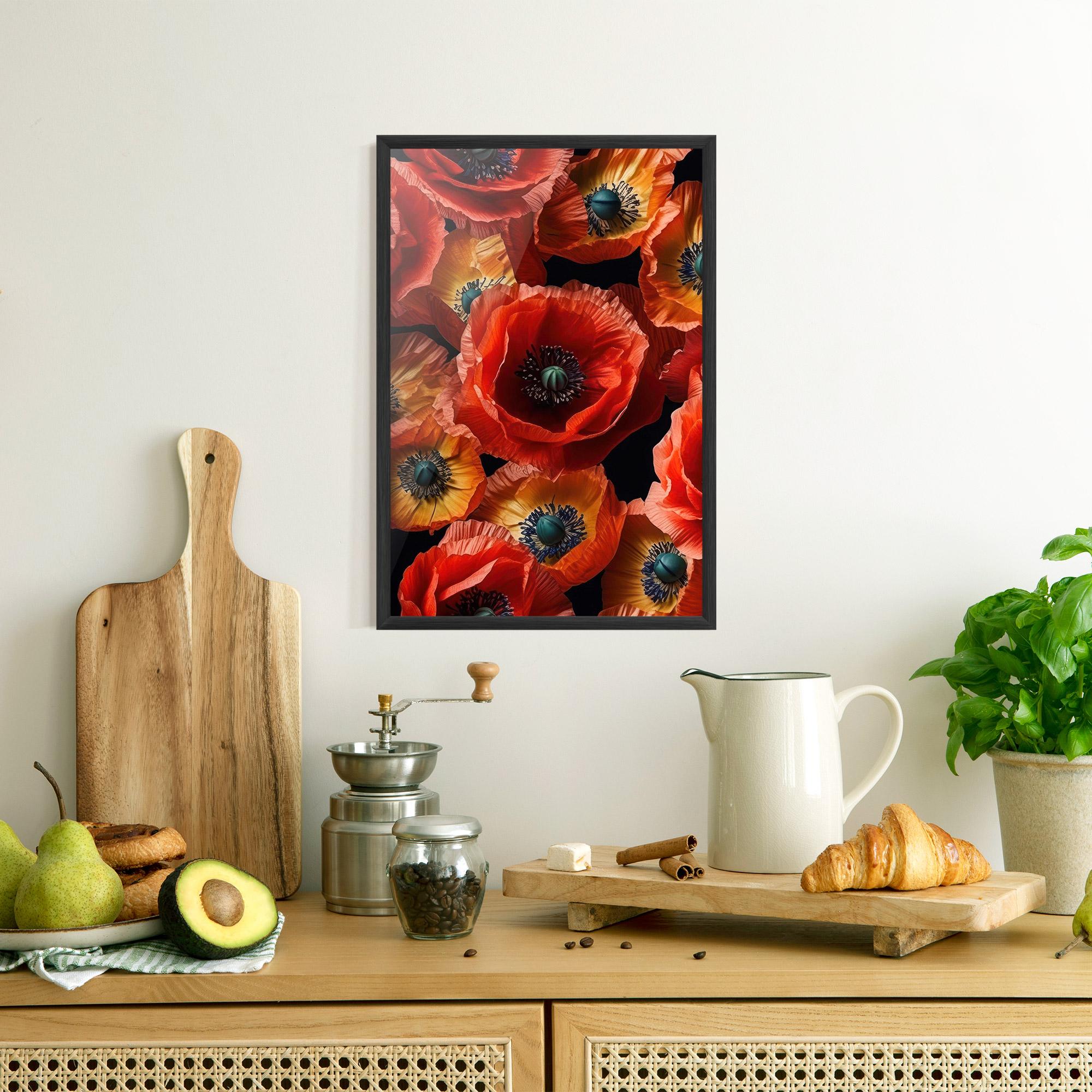 Poster Înrămat Red Orange Poppy mockup 8