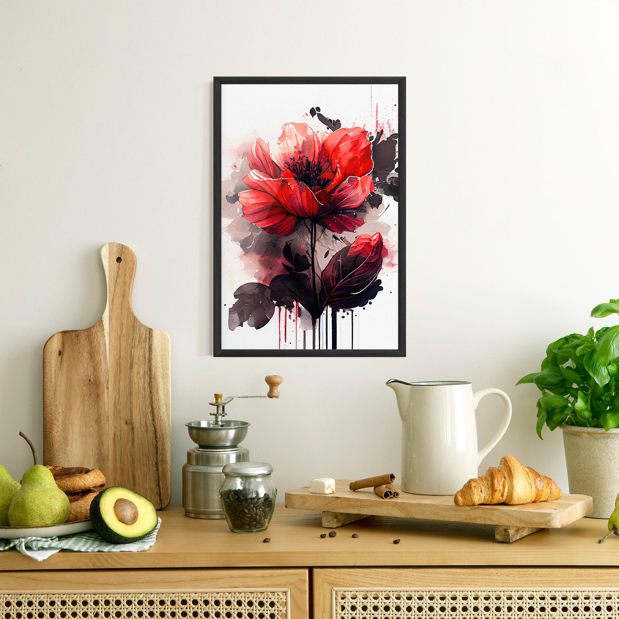 Poster Înrămat Watercolor Poppy mockup 8